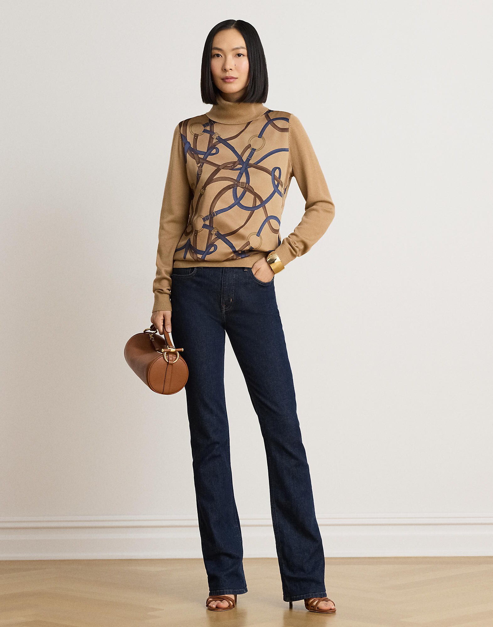 Lauren Ralph Lauren Jersey  camelo / navy / marrón – imagen 4