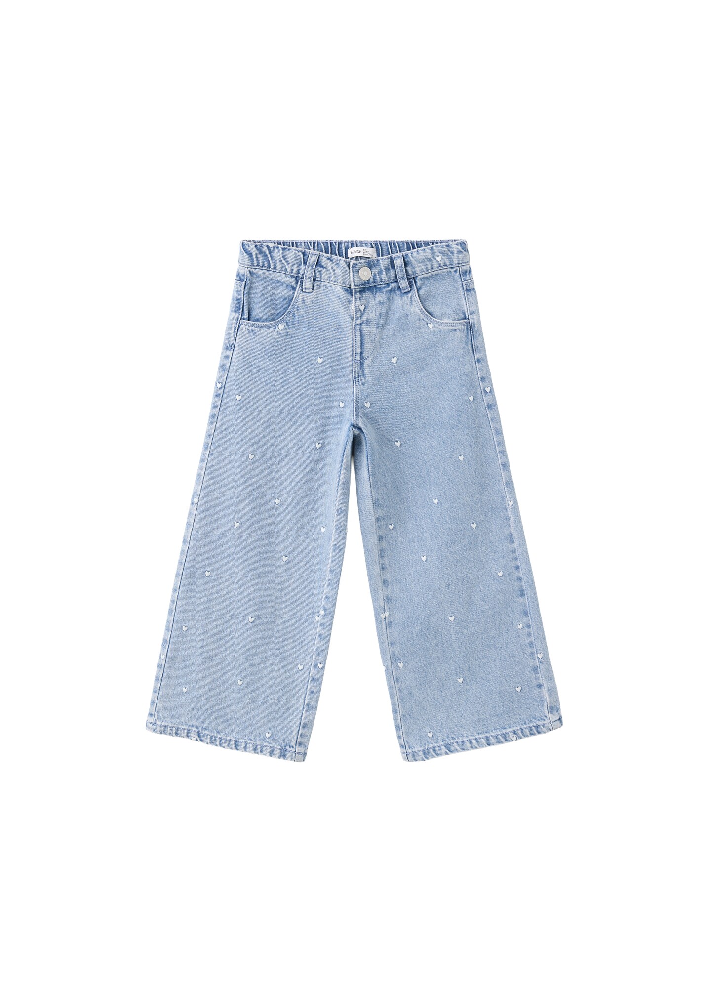 MANGO KIDS Jeans CUORE albastru deschis