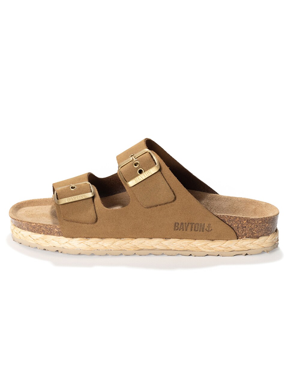 Pantolette 'Athena' beige / gul