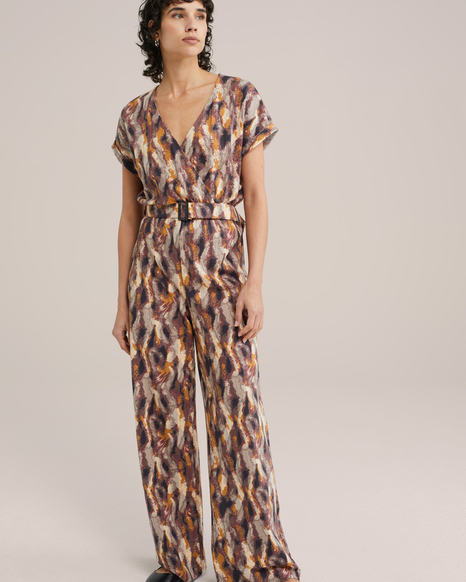 WE Fashion Kezeslábas  világos bézs / gesztenyebarna / dohánybarna / brokát termék 2. képe