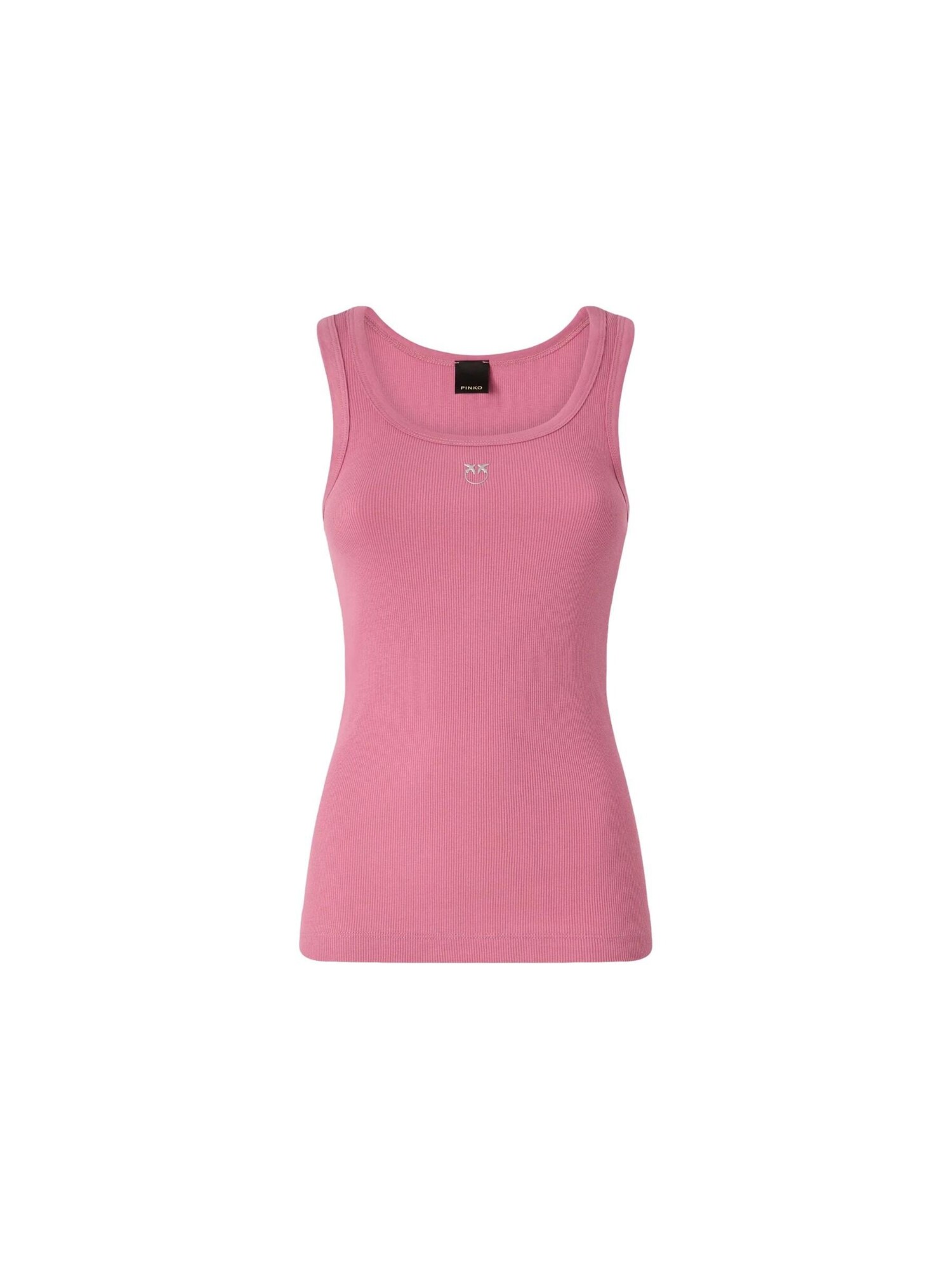 PINKO Top 'PINKO CALCOLATORE CANOTTIERA COSTINA COTONE LOGO METAL canotta'  rosa