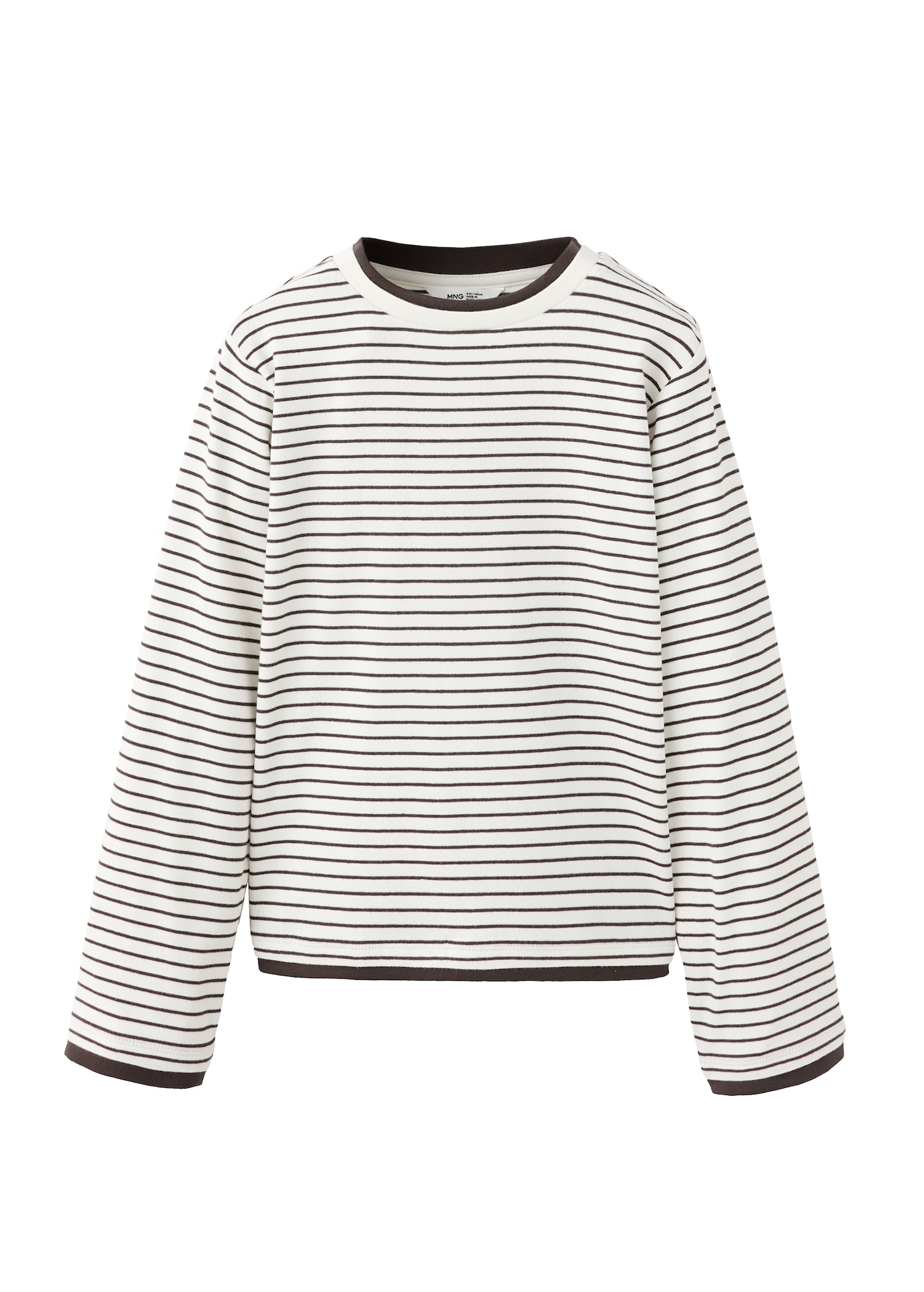 MANGO KIDS Tricou A2DRAMA ciocolatiu / alb