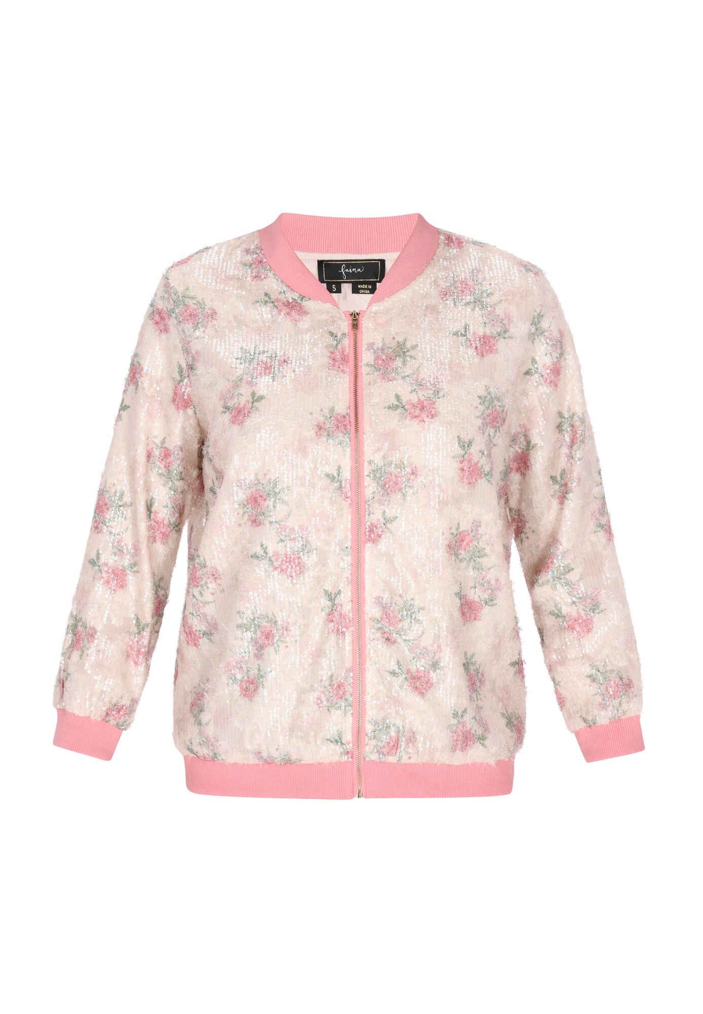 faina Chaqueta de entretiempo 'Fashion Look' verde / rosé / offwhite