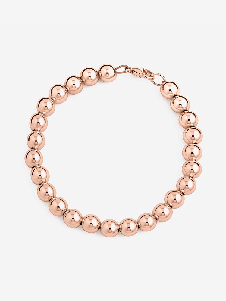 CLASSYANDFABULOUS Jewelry Armband 'Kugelarmband 7mm 14k Gold filled/ 14k Roségold filled/ 925 Sterling Silber' Damen Größe 21 cm rosegold