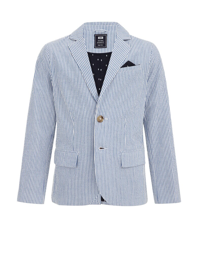 WE Fashion Sakko Jungen Größe 92 blau / weiß