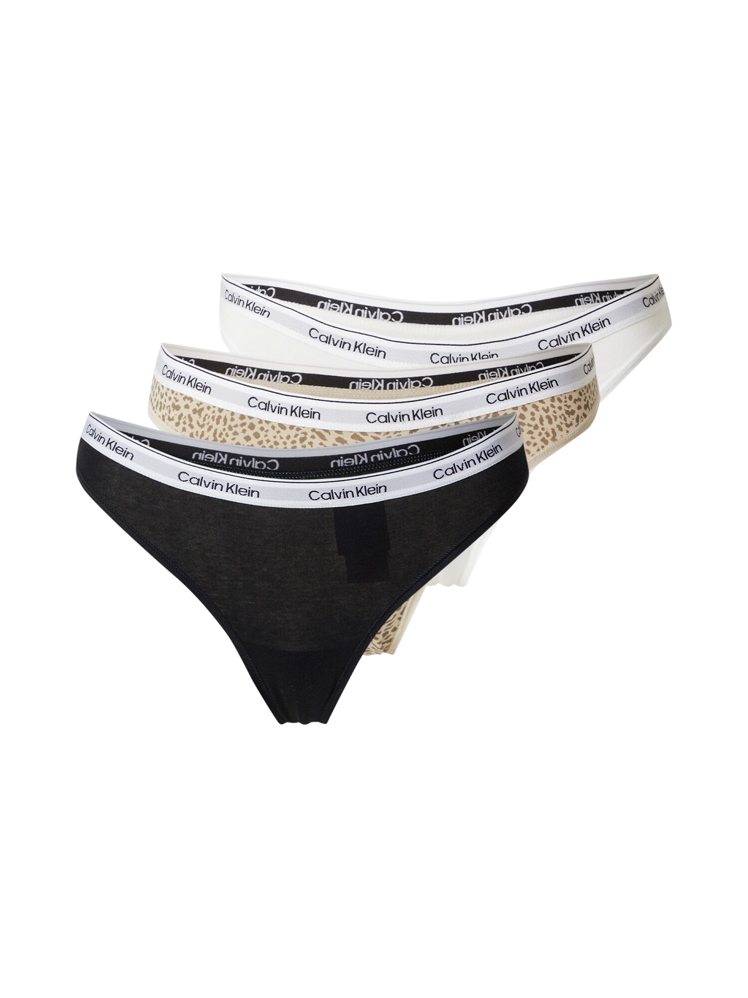 Calvin Klein Underwear Tanga  bej / maro cămilă / negru / alb