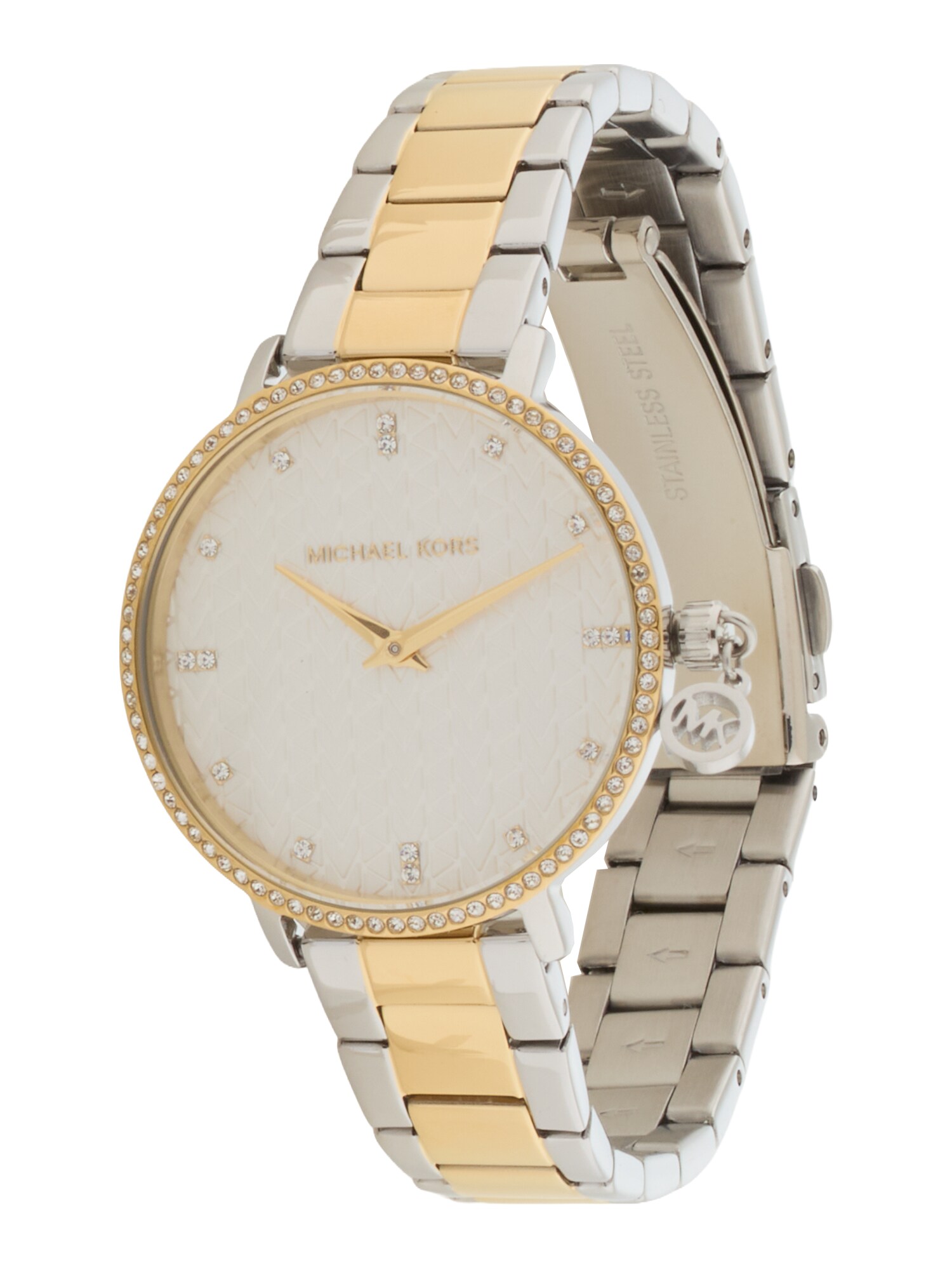 MICHAEL Michael Kors Ceas analogic 'PYPER'  auriu / argintiu / alb perlat