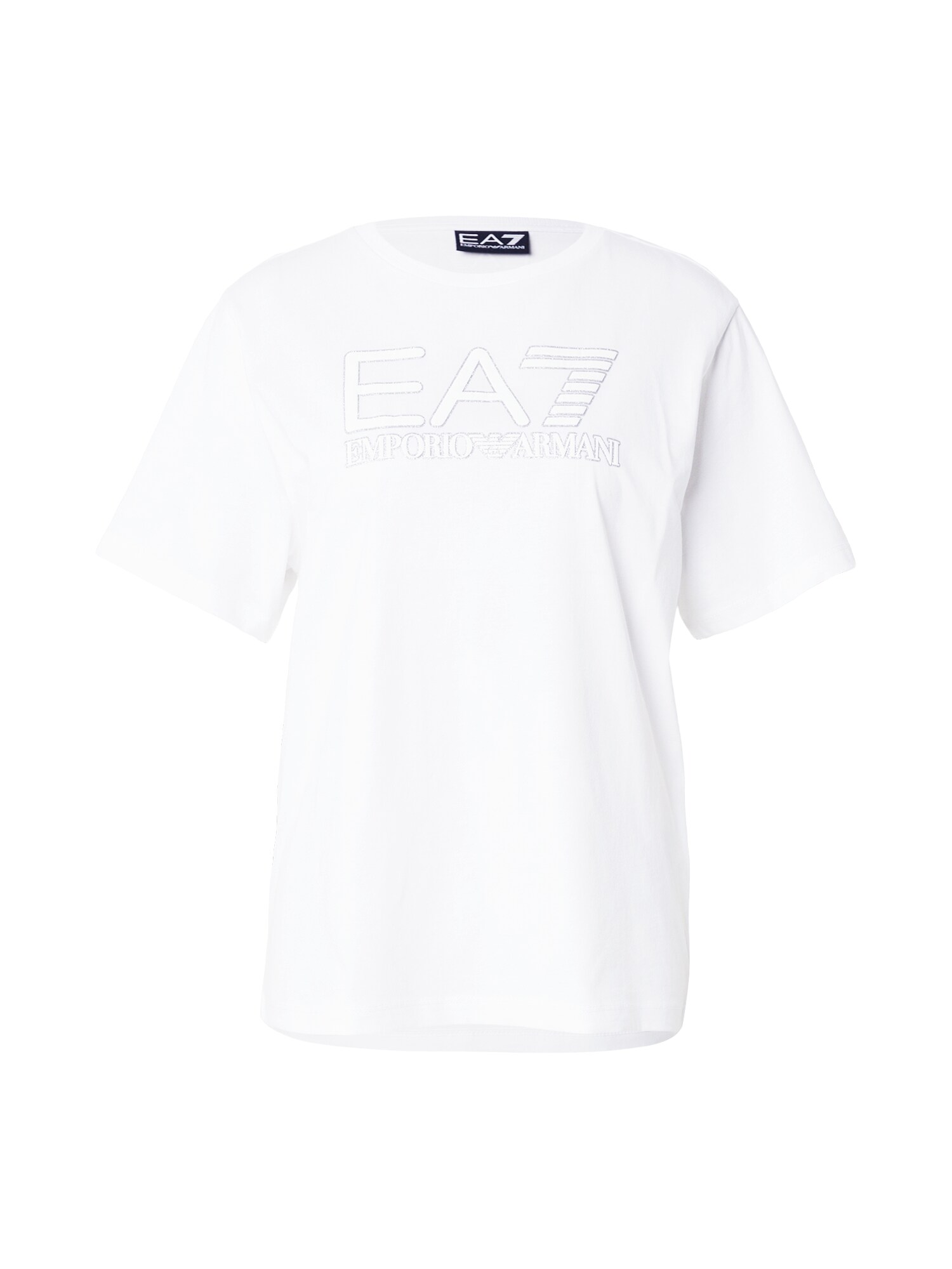 EA7 Emporio Armani Tričko  strieborná / biela