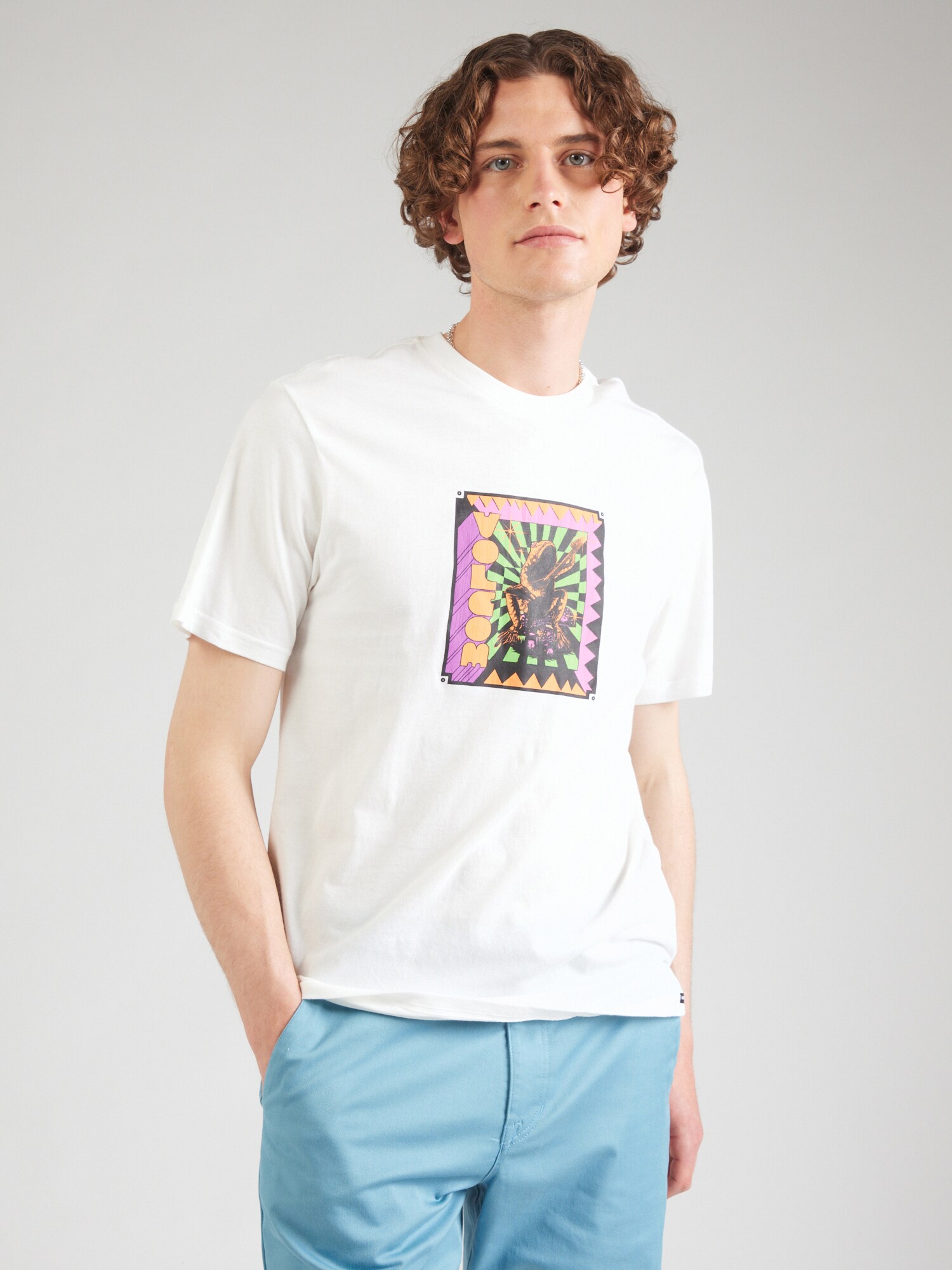Volcom Póló 'DOOM FROG'  világoszöld / szilva / világos narancs / fehér termék 2. képe