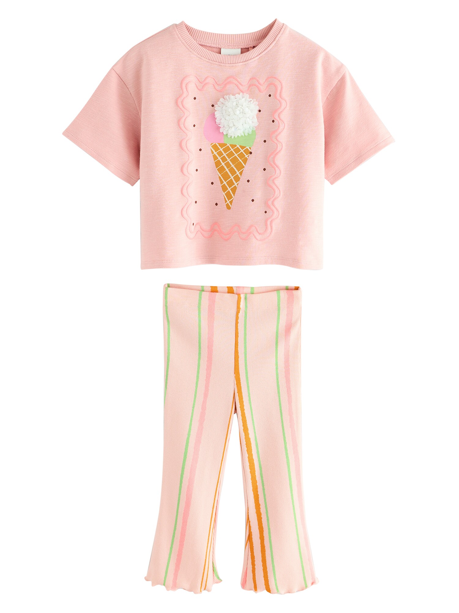 Next Set  maro caramel / verde deschis / roz / alb