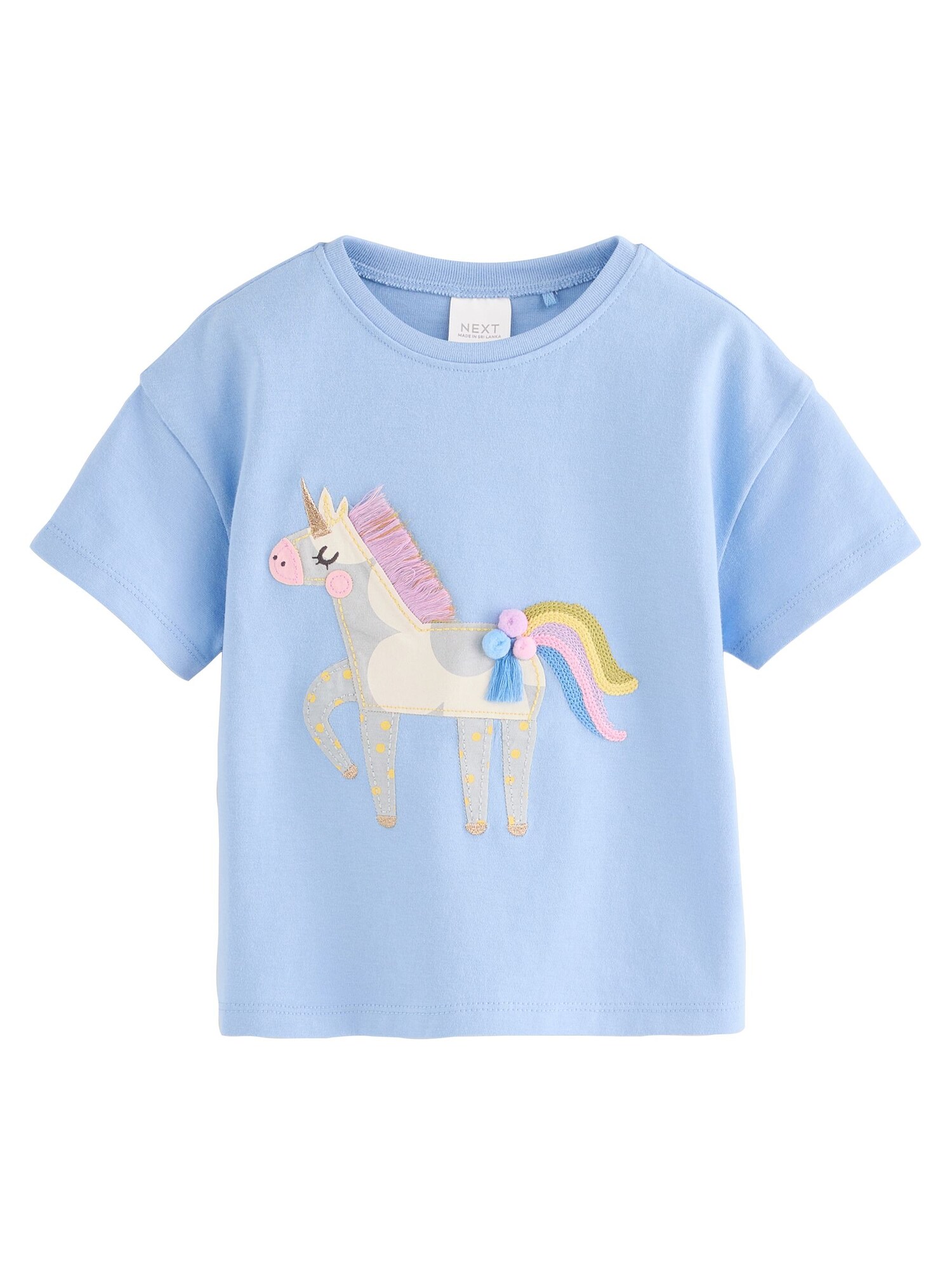 Next Tricou  bej / albastru / galben / roz deschis
