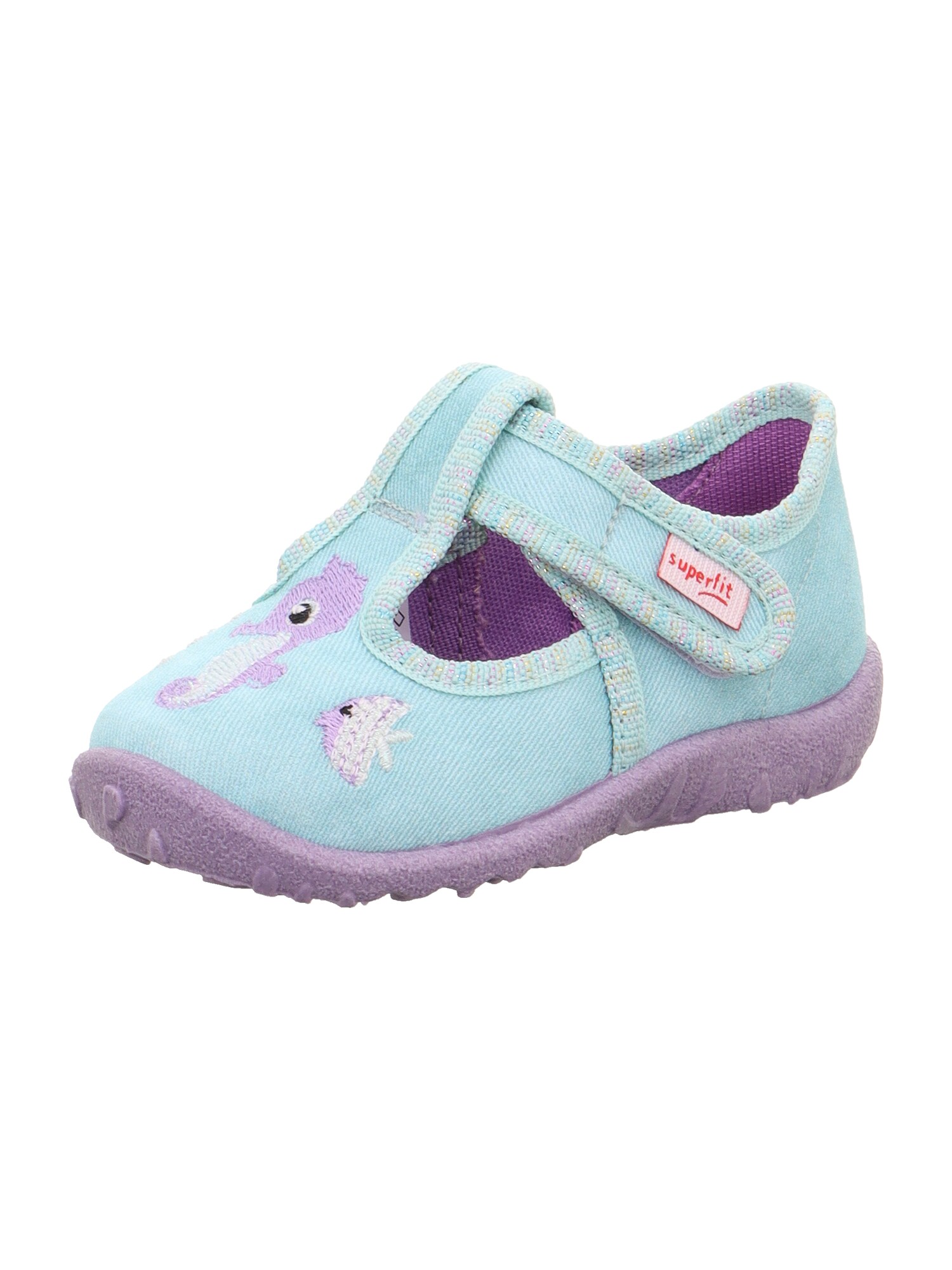 SUPERFIT Papuci de casă SPOTTY albastru deschis / lila / negru / alb