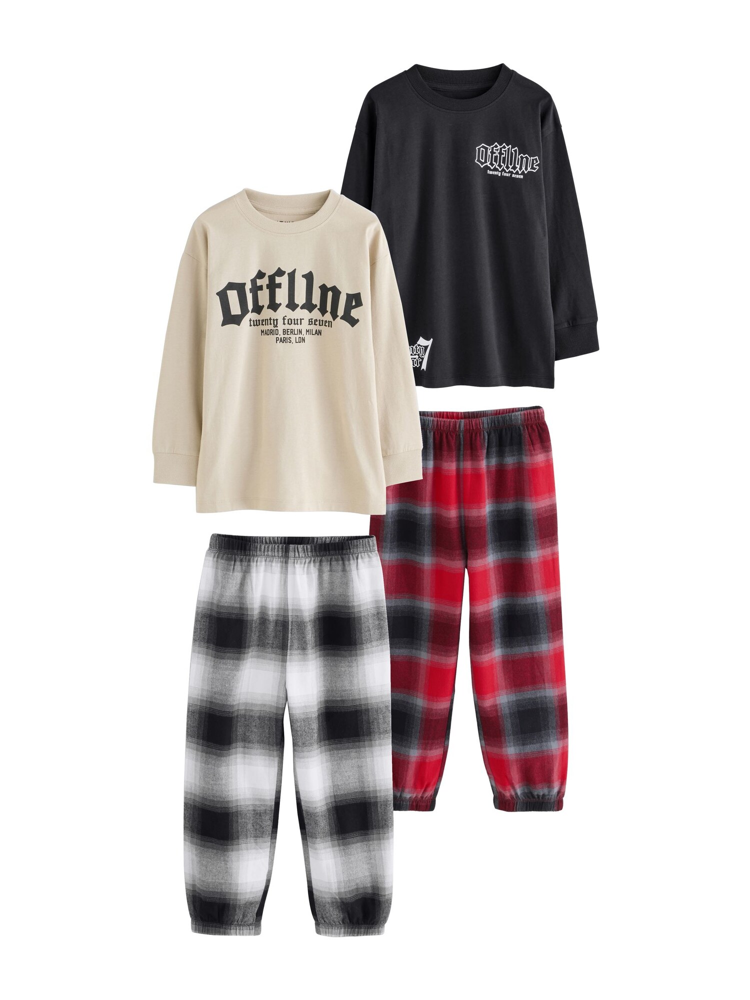 Next Pijamale  bej / roșu / negru / alb