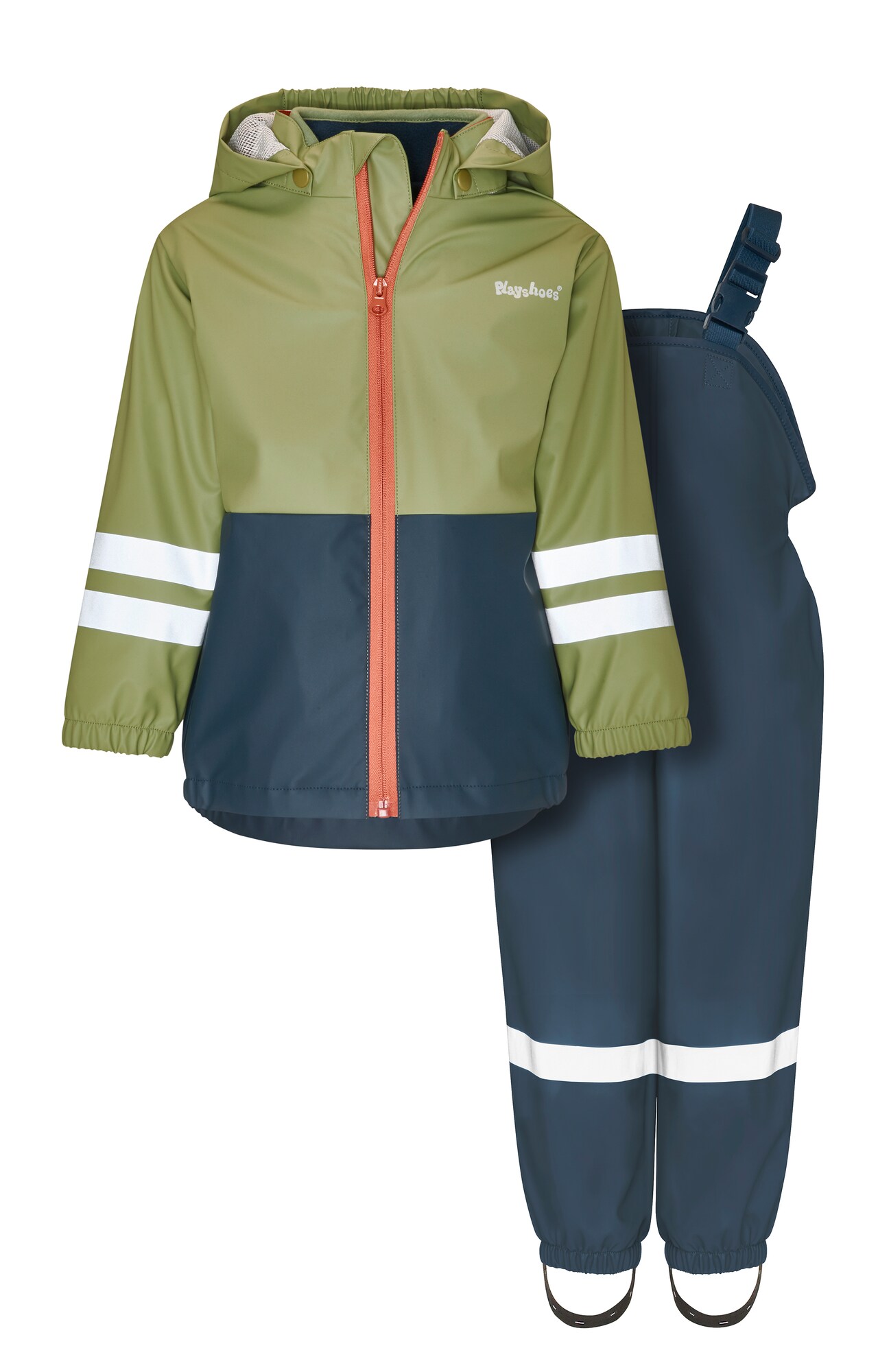 PLAYSHOES Salopetă albastru marin / verde kiwi / alb