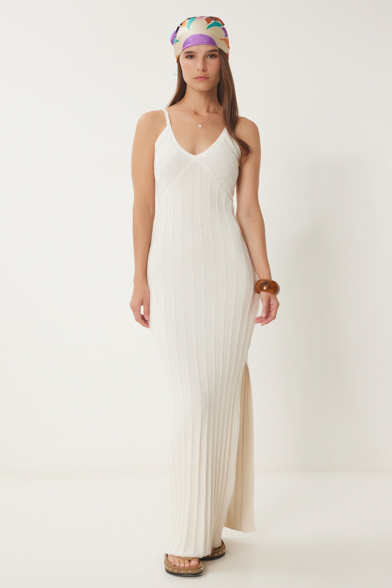 Happiness İstanbul Rochie tricotat crem