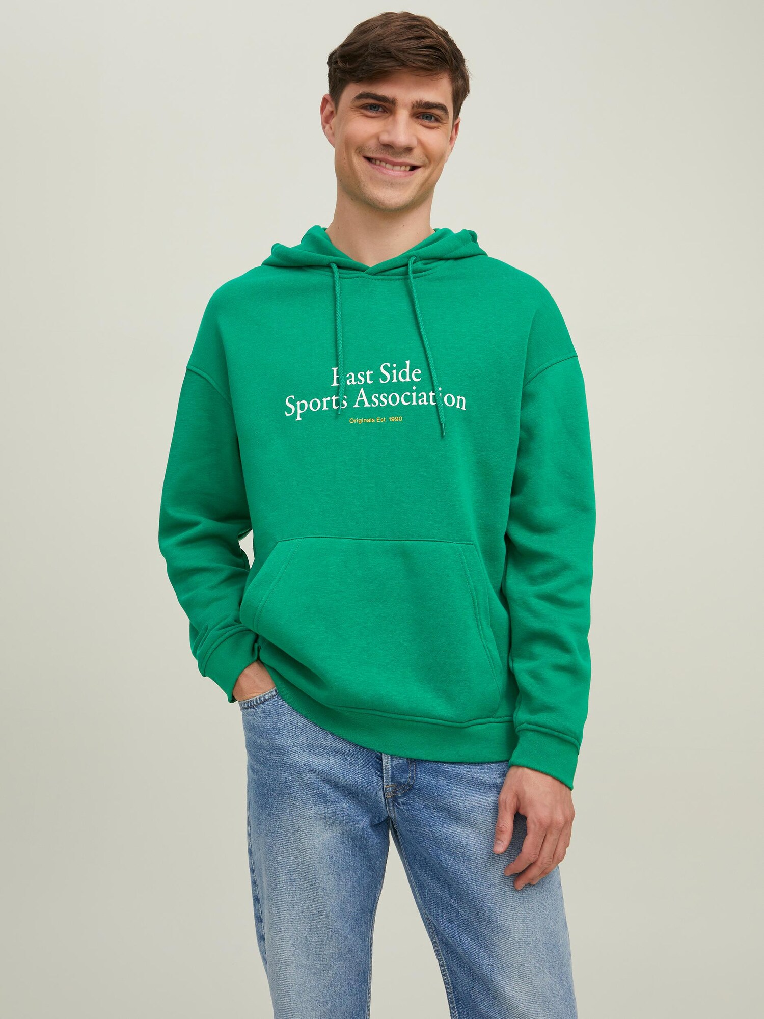 JACK & JONES Mikina 'JORBrink City' žltá / zelená / biela (obrázok 4)