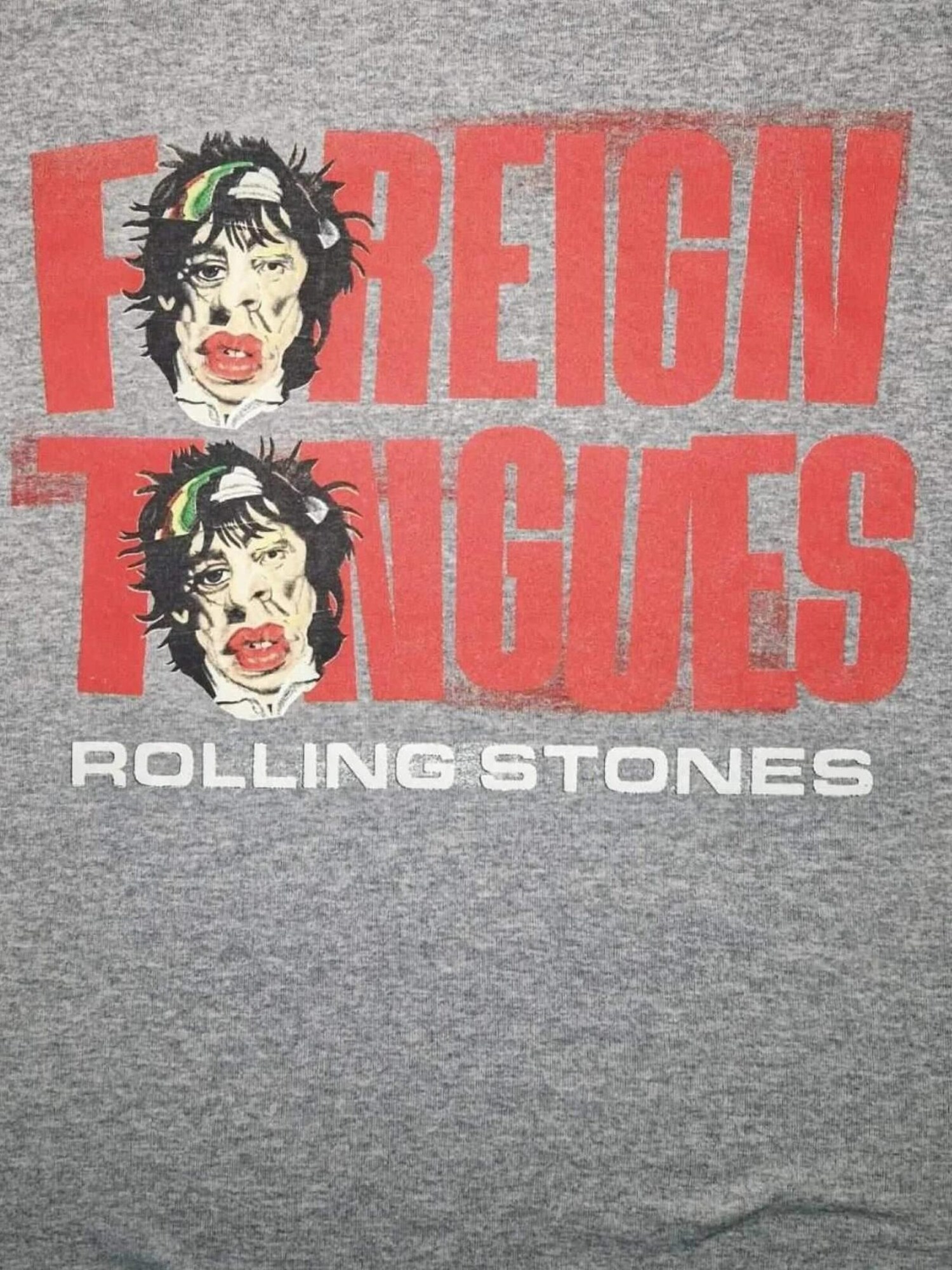 THE ROLLING STONES Camiseta 'Rolling Stones Foreign Tongues Art Two Heads T-Shirt'  gris – imagen 3