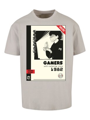 F4NT4STIC Shirt ‘Retro Gaming SEVENSQUARED’ Crème / Grijs / Rood / Zwart