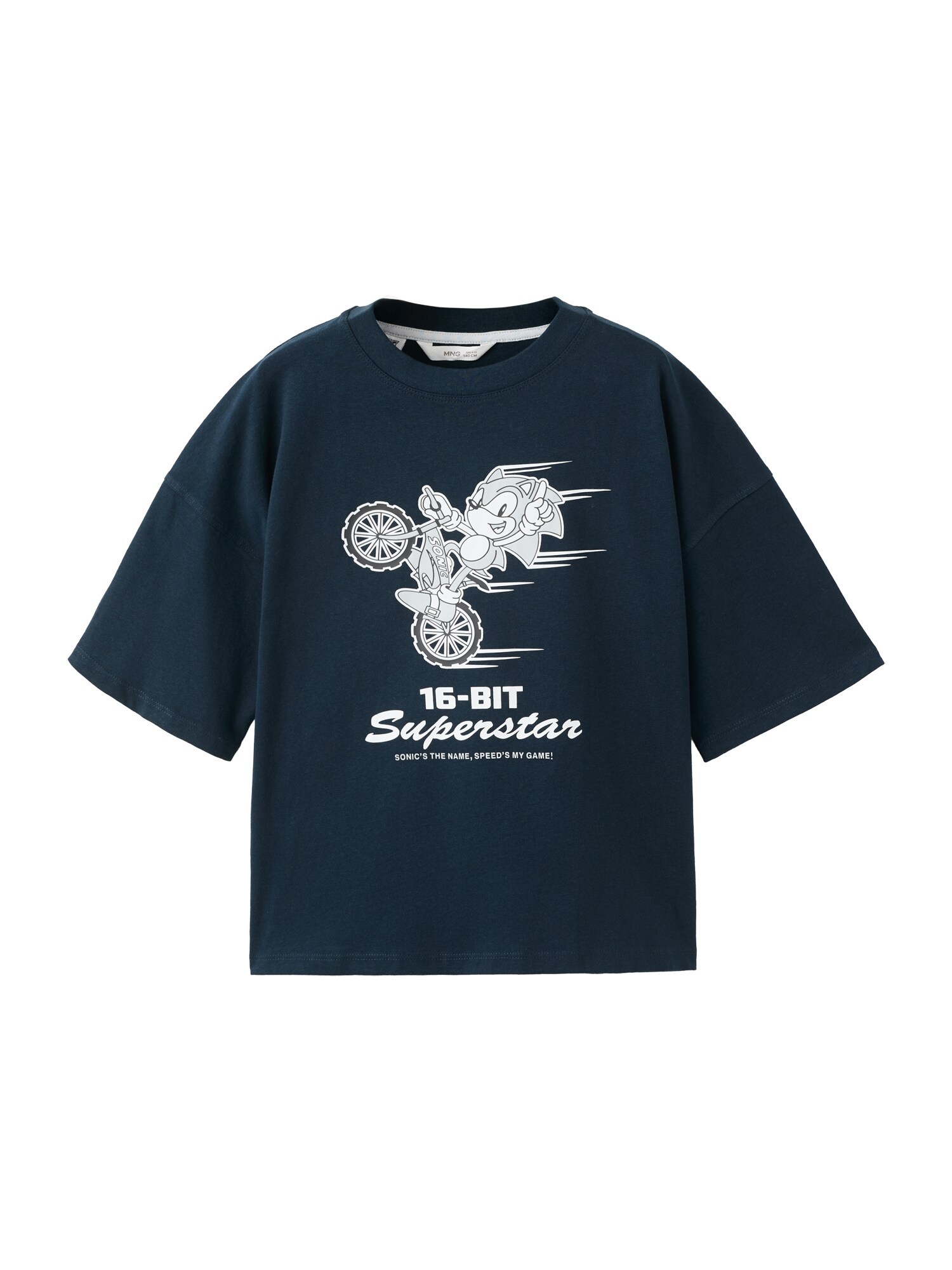 MANGO KIDS Tricou SONMOTO  bleumarin / alb