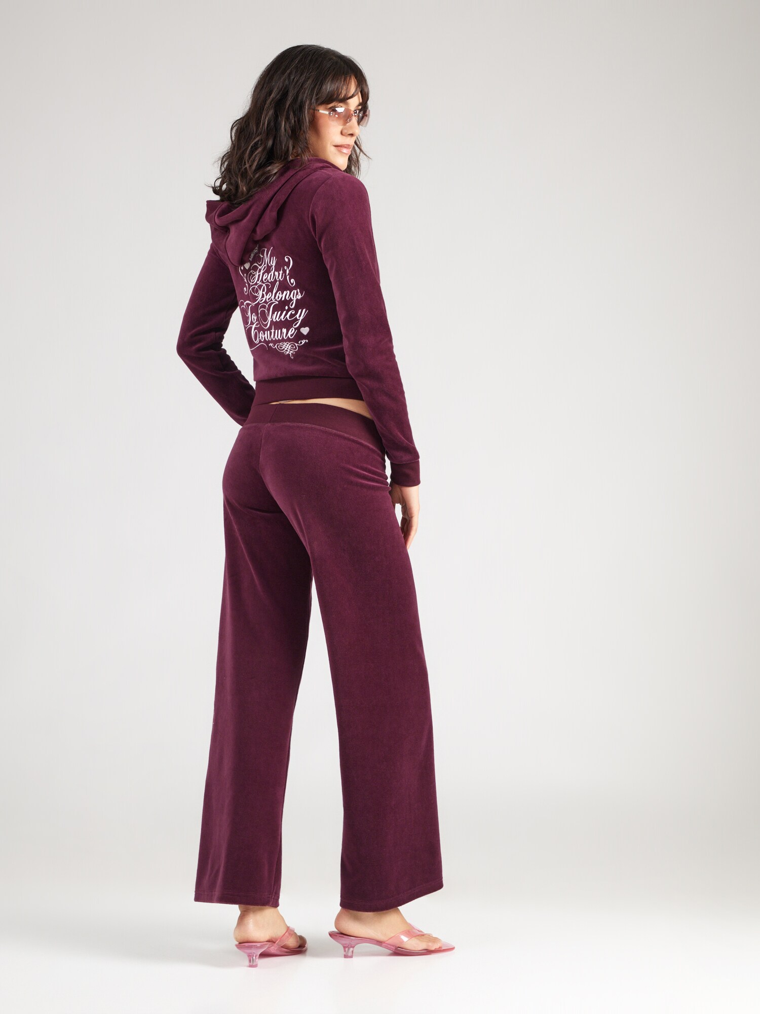 Juicy Couture Pantalón rojo vino / blanco – imagen 3