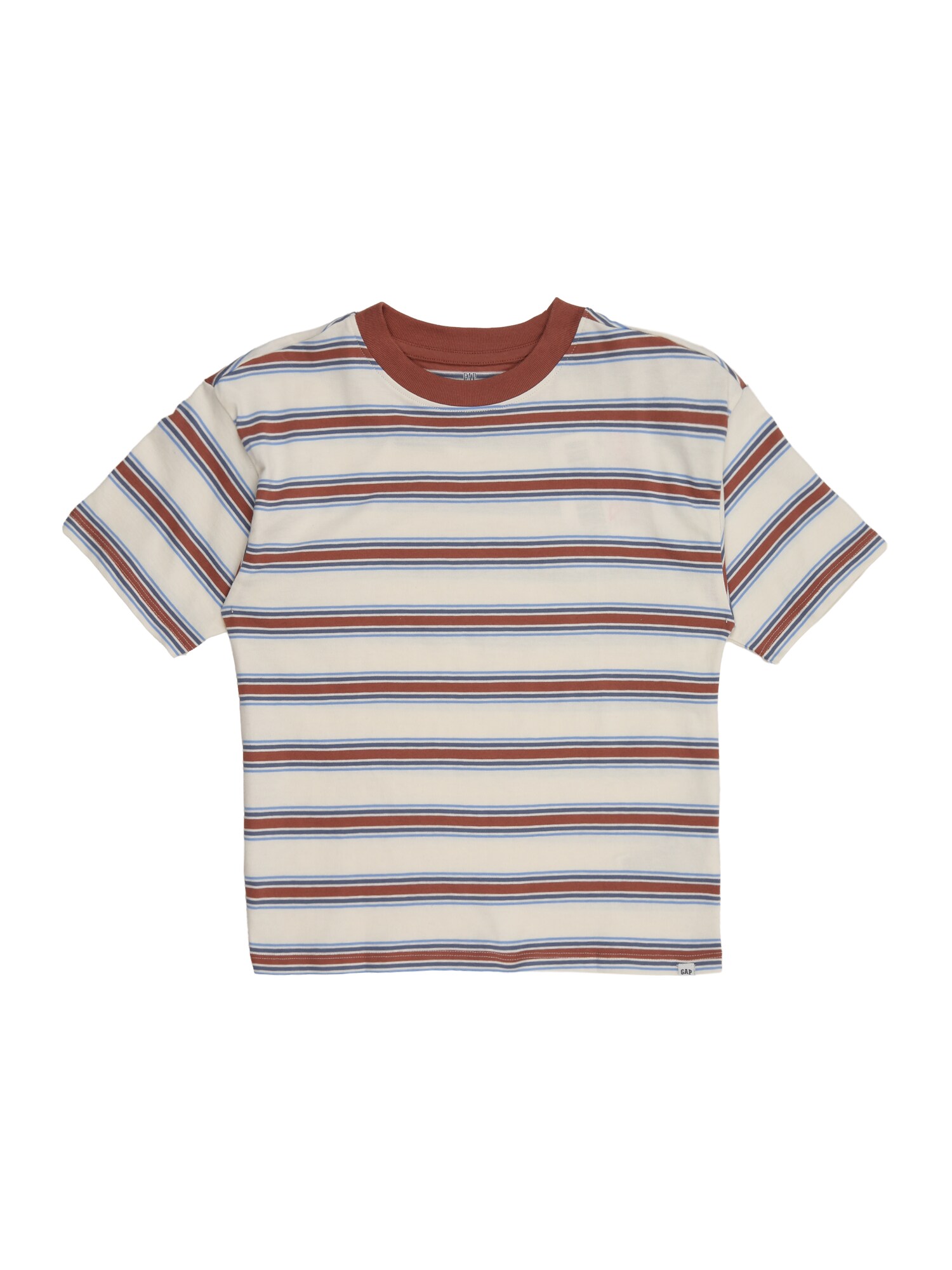 GAP Tricou  crem / albastru gențiană / albastru deschis / castaniu
