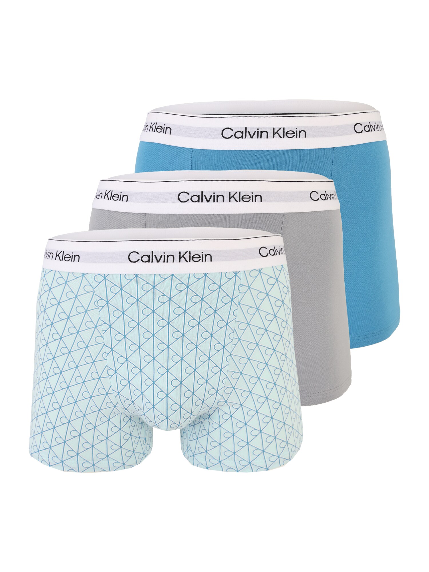 Calvin Klein Underwear Boxeri  azur / albastru pastel / gri / alb