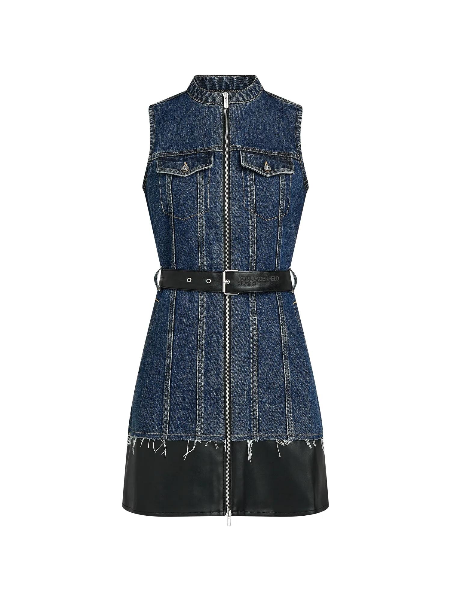 KARL LAGERFELD JEANS Obleka  moder denim / črna