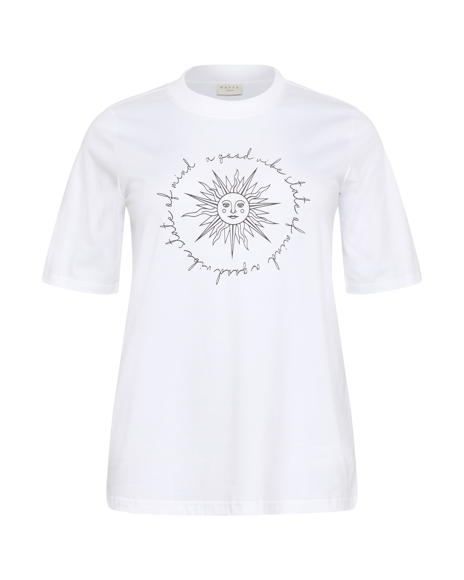 KAFFE CURVE Tricou KCFrey  negru / alb