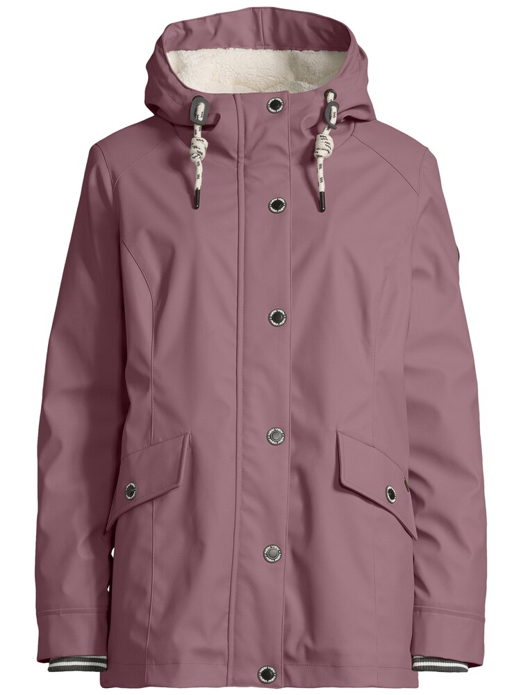 New View Regenjacke 'Lar', weitenregulierbare Kapuze mit Teddy gefüttert Damen Größe M altrosa