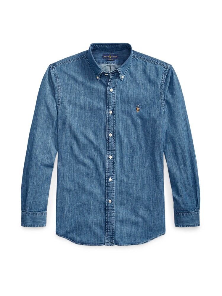 Polo Ralph Lauren Hemd Herren Größe XS blue denim / hellbraun / weiß