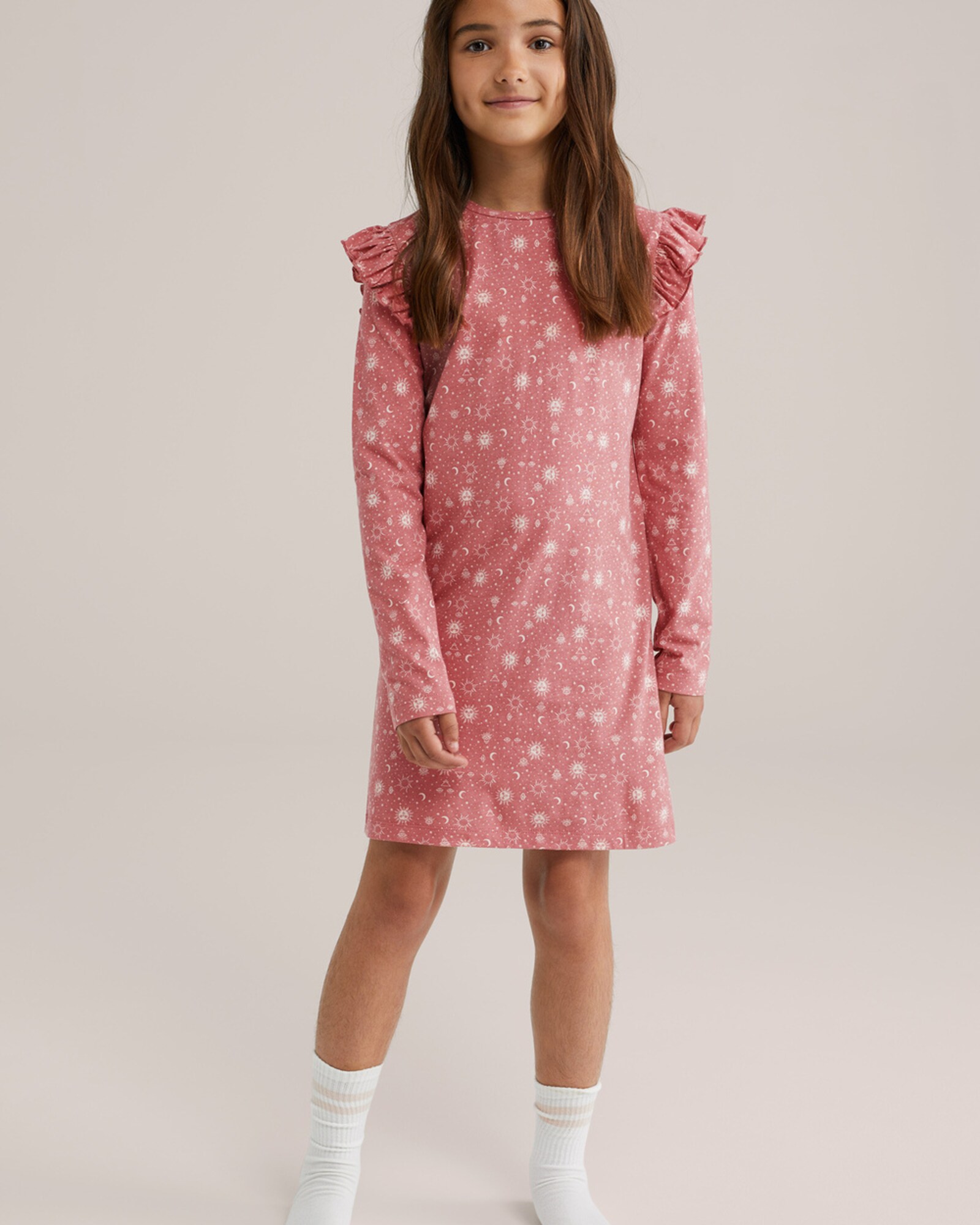 WE Fashion Nočná košieľka béžová / pastelovo oranžová (obrázok 6)