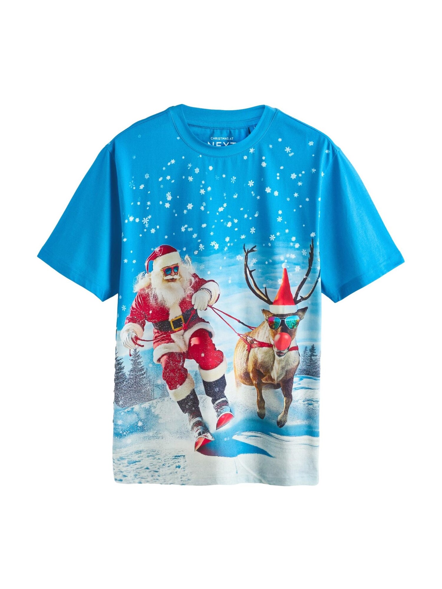 Next Tricou  azur / maro / roşu închis / alb
