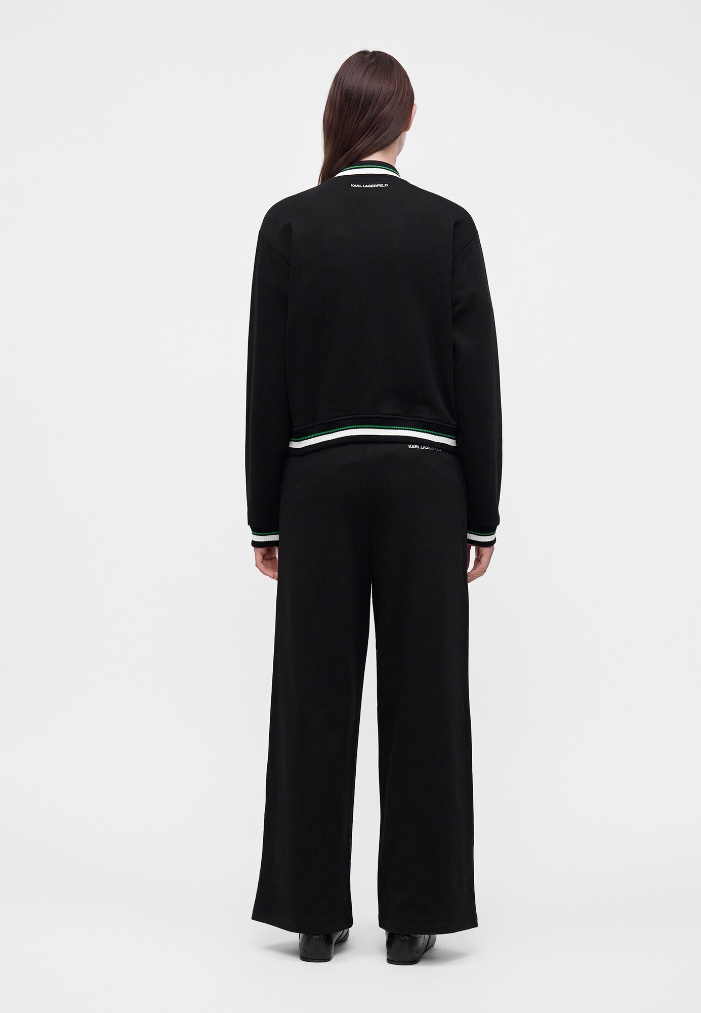 Karl Lagerfeld Sudadera con cremallera 'IKON'  verde / negro / blanco – imagen 3