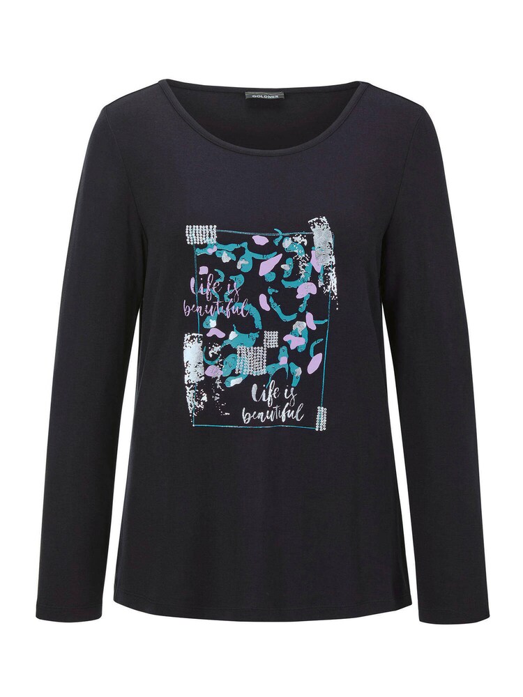 Goldner Shirt Damen Größe 7XL mischfarben / schwarz