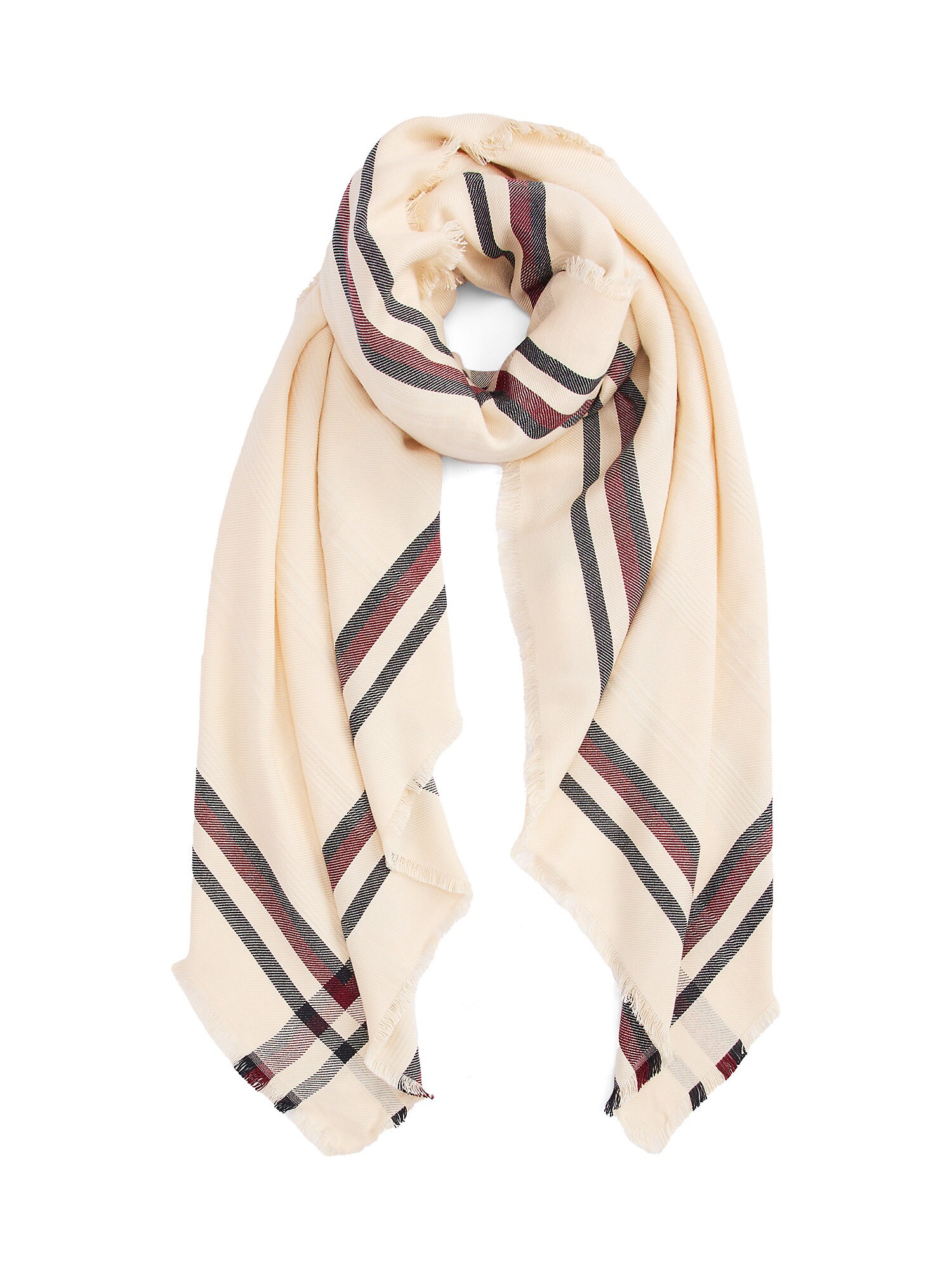 TOMMY HILFIGER Kendő 'Essential'  zerge / burgundi vörös / fekete akciós termékkép 1