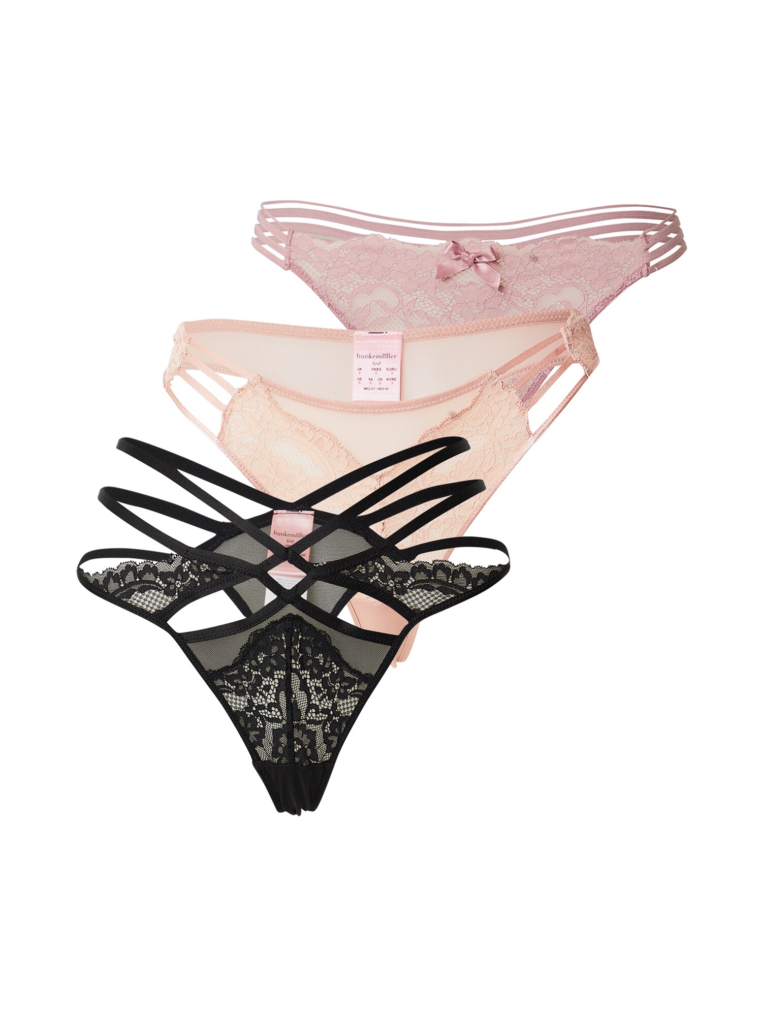 Hunkemöller Tangice  mauve / puder / črna