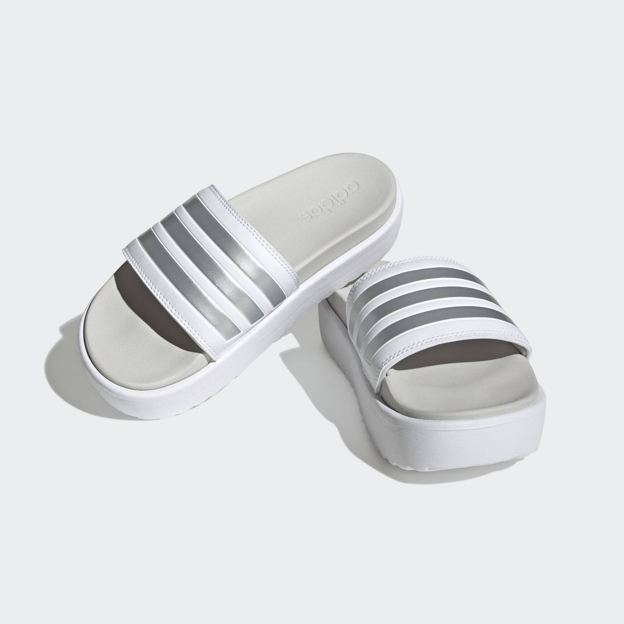 ADIDAS PERFORMANCE Plážové / kúpacie topánky 'Adilette' strieborná / biela (obrázok 5)