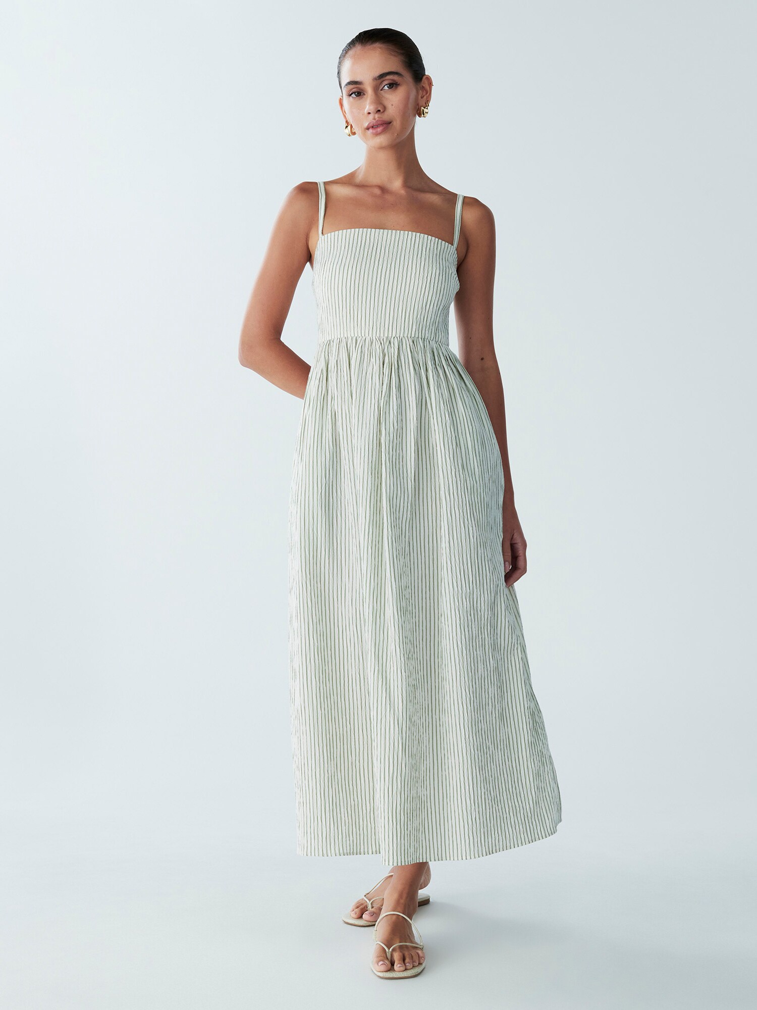 St MRLO Rochie Lanah  fildeş / verde stuf