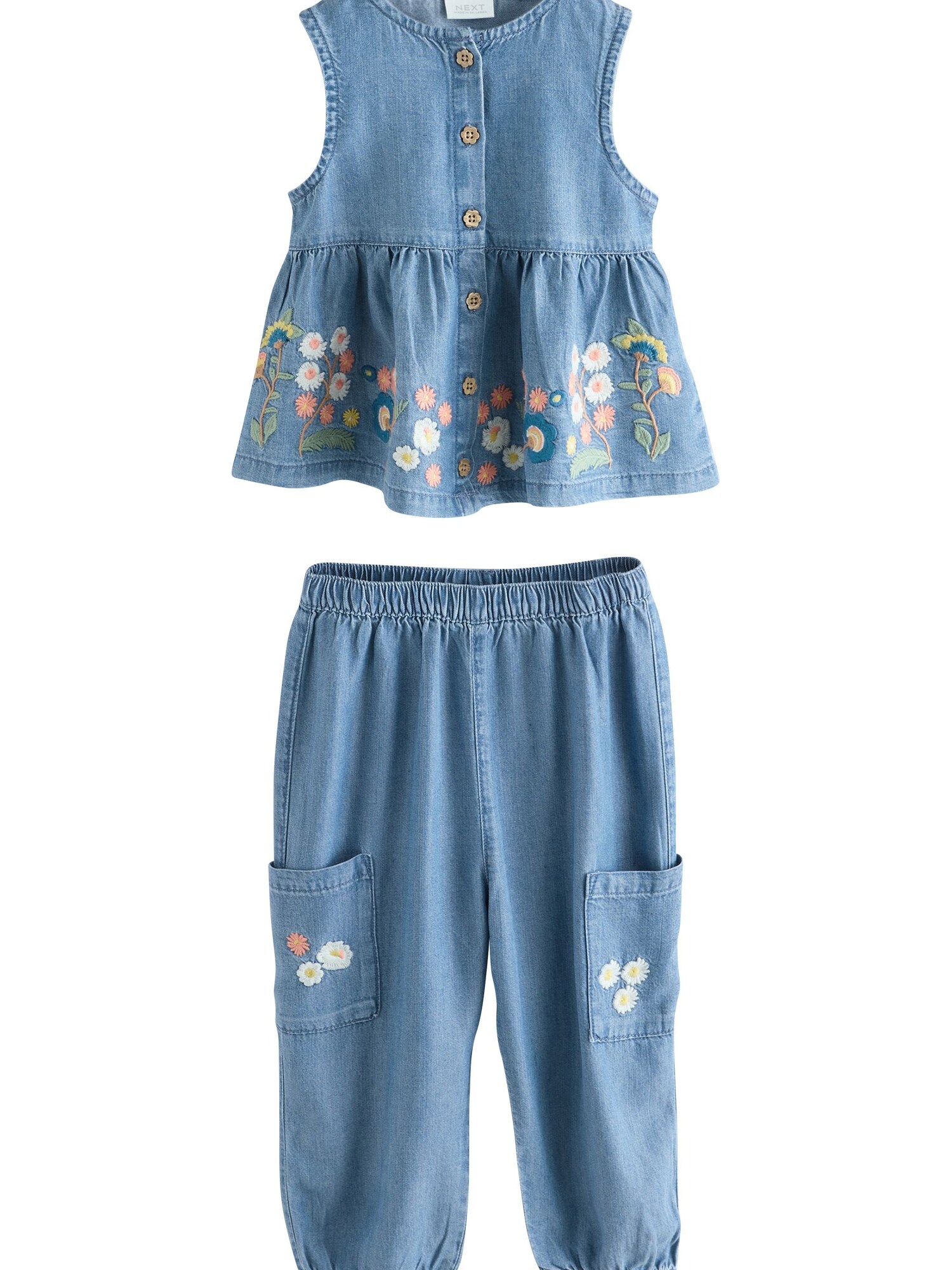 Next Set  albastru denim / verde pin / portocaliu deschis / alb