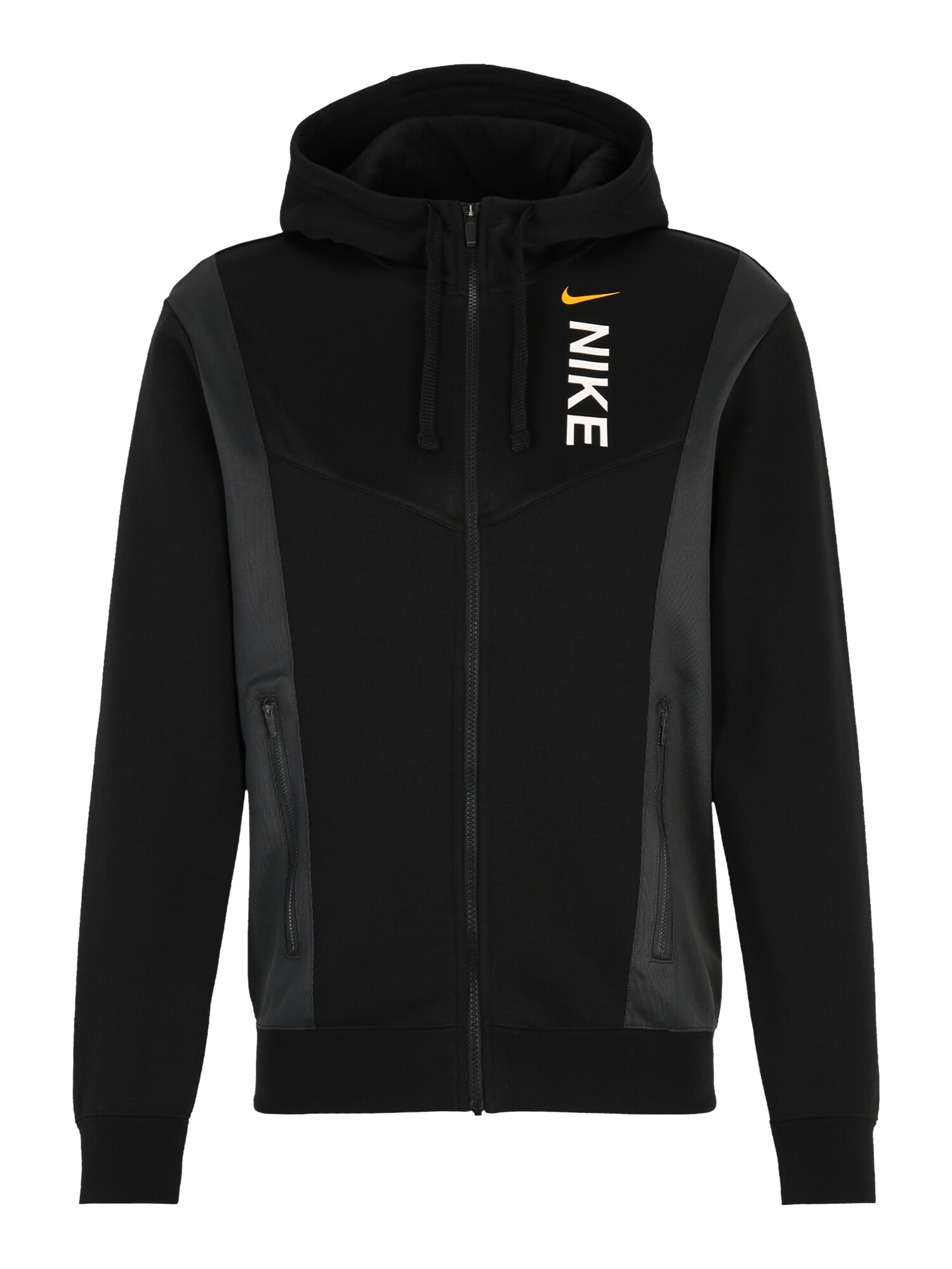 Nike Sportswear Tepláková bunda  tmavožltá / čierna / šedobiela