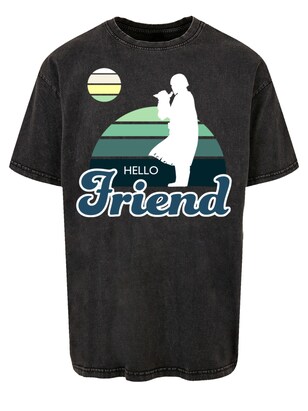 F4NT4STIC Shirt ‘The Mandalorian Hello Friend’ Blauw / Geel / Groen / Zwart / Wit