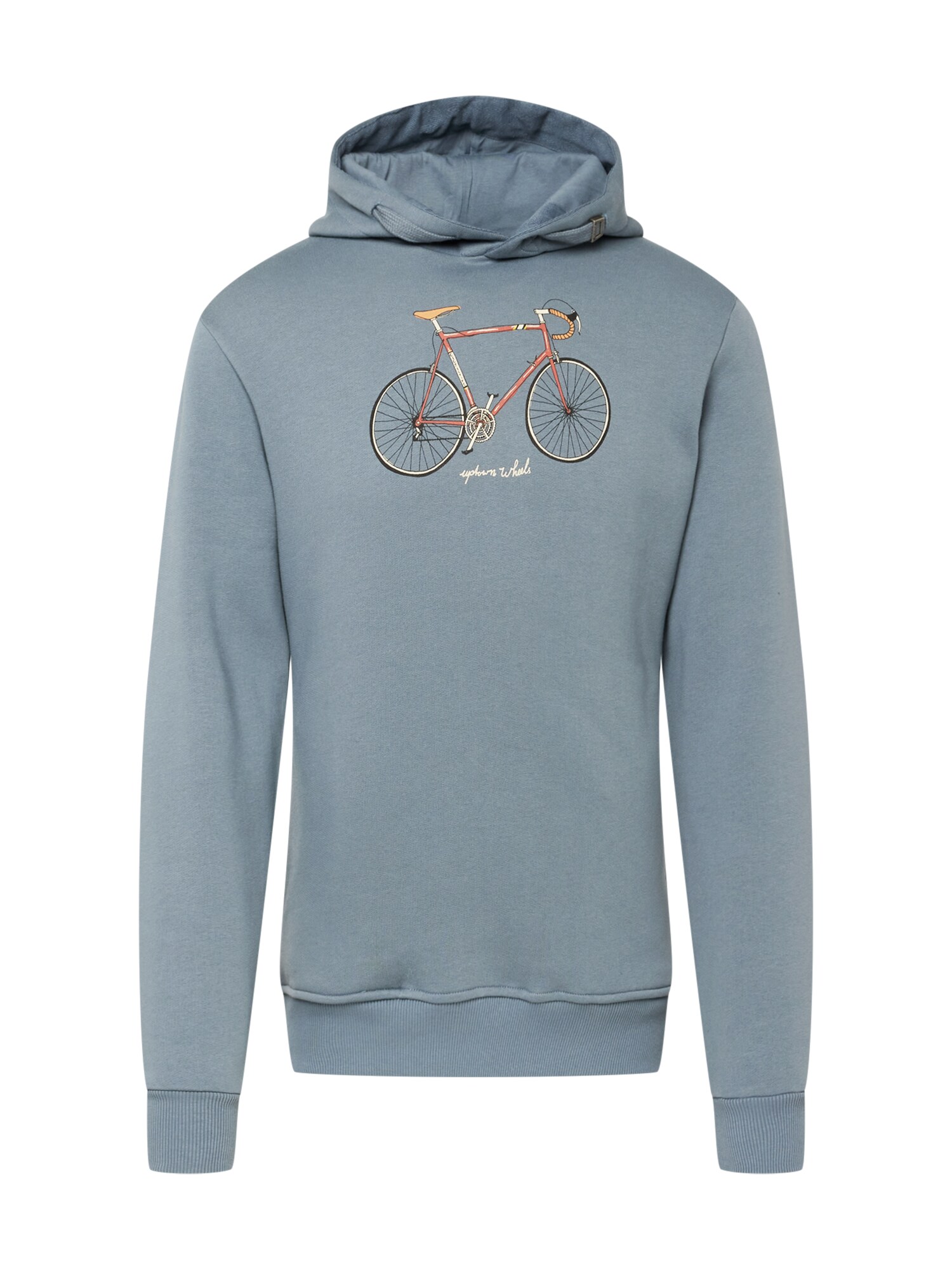 GREENBOMB Sweatshirt 'Bike Uptown'  azul pombo / caramelo / preto / branco