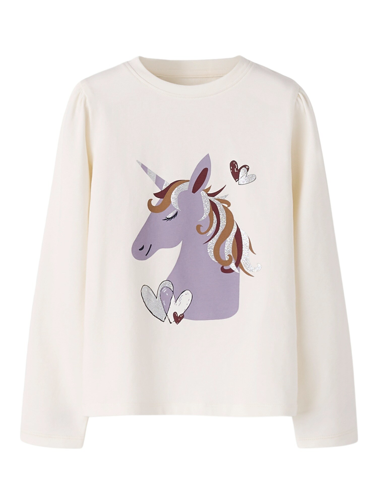 NAME IT Tricou NMFTEARTA  maro caramel / lila / argintiu / alb natural