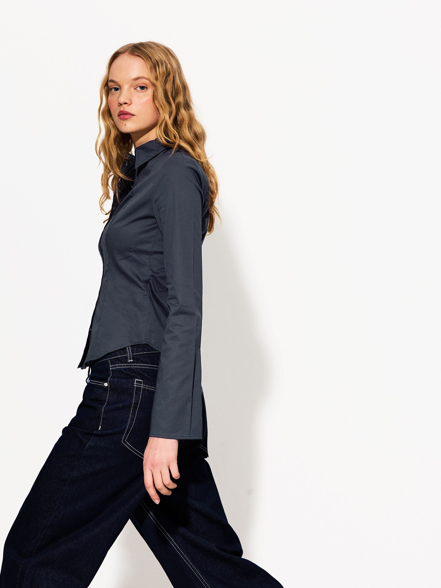 Bershka Blúz  tengerészkék termék 2. képe