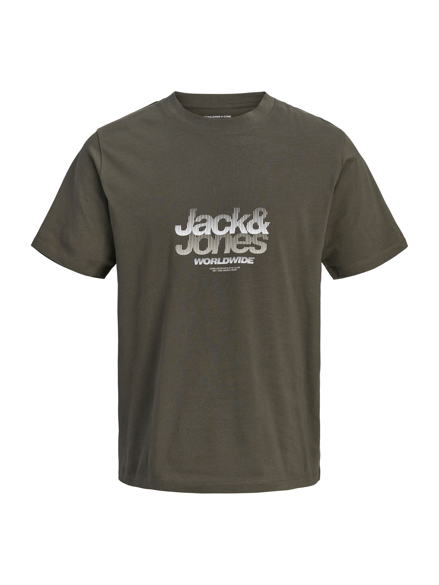 Jack & Jones Junior Tričko 'JCOECHO'  farby bahna / šedobiela