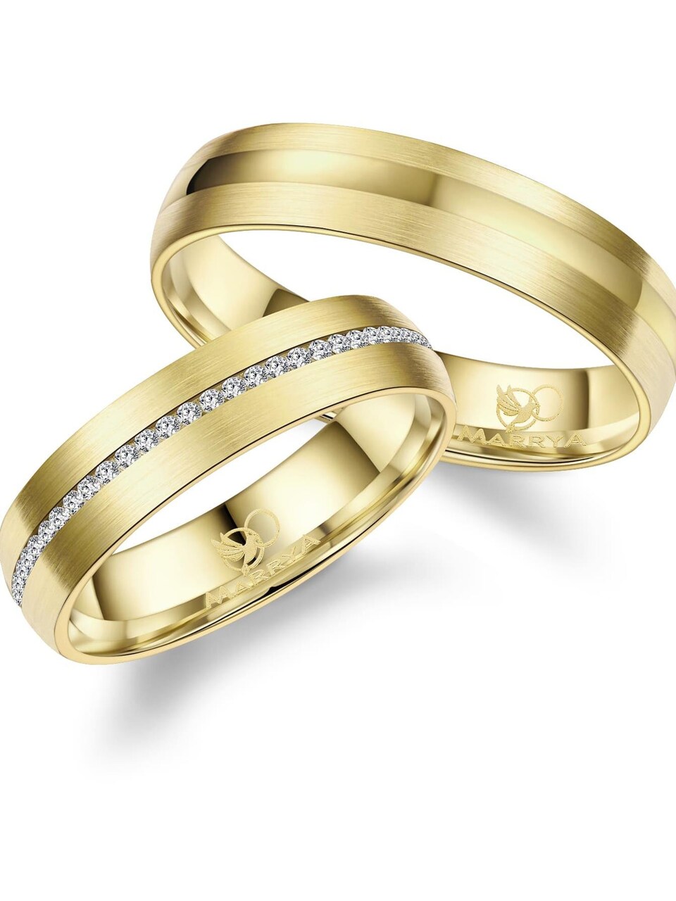 Ring 'MARRYA ES-27 Ehering aus Edelstahl Gold plattiert'