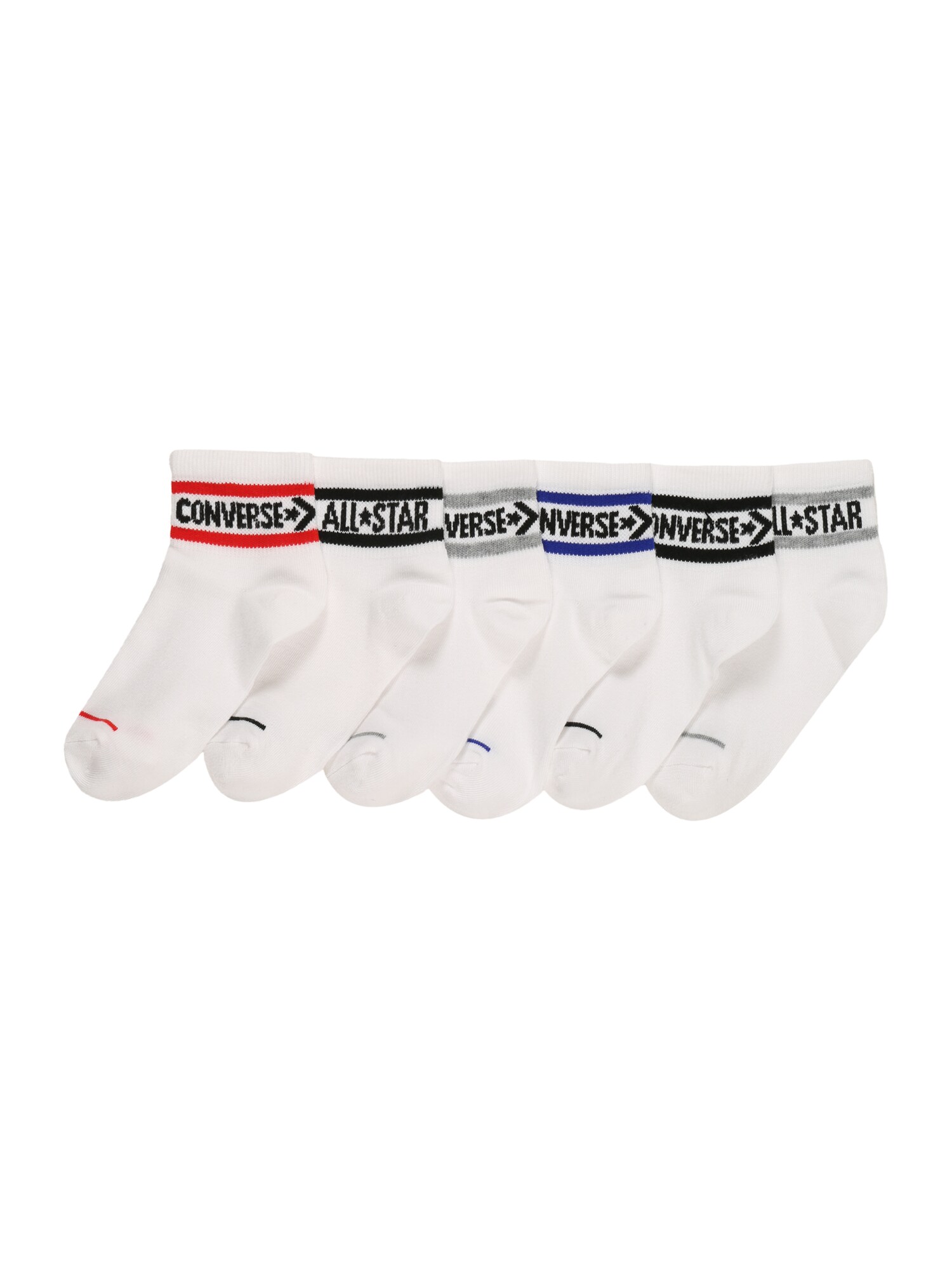 CONVERSE Ponožky  modrá / sivá / červená / čierna / biela