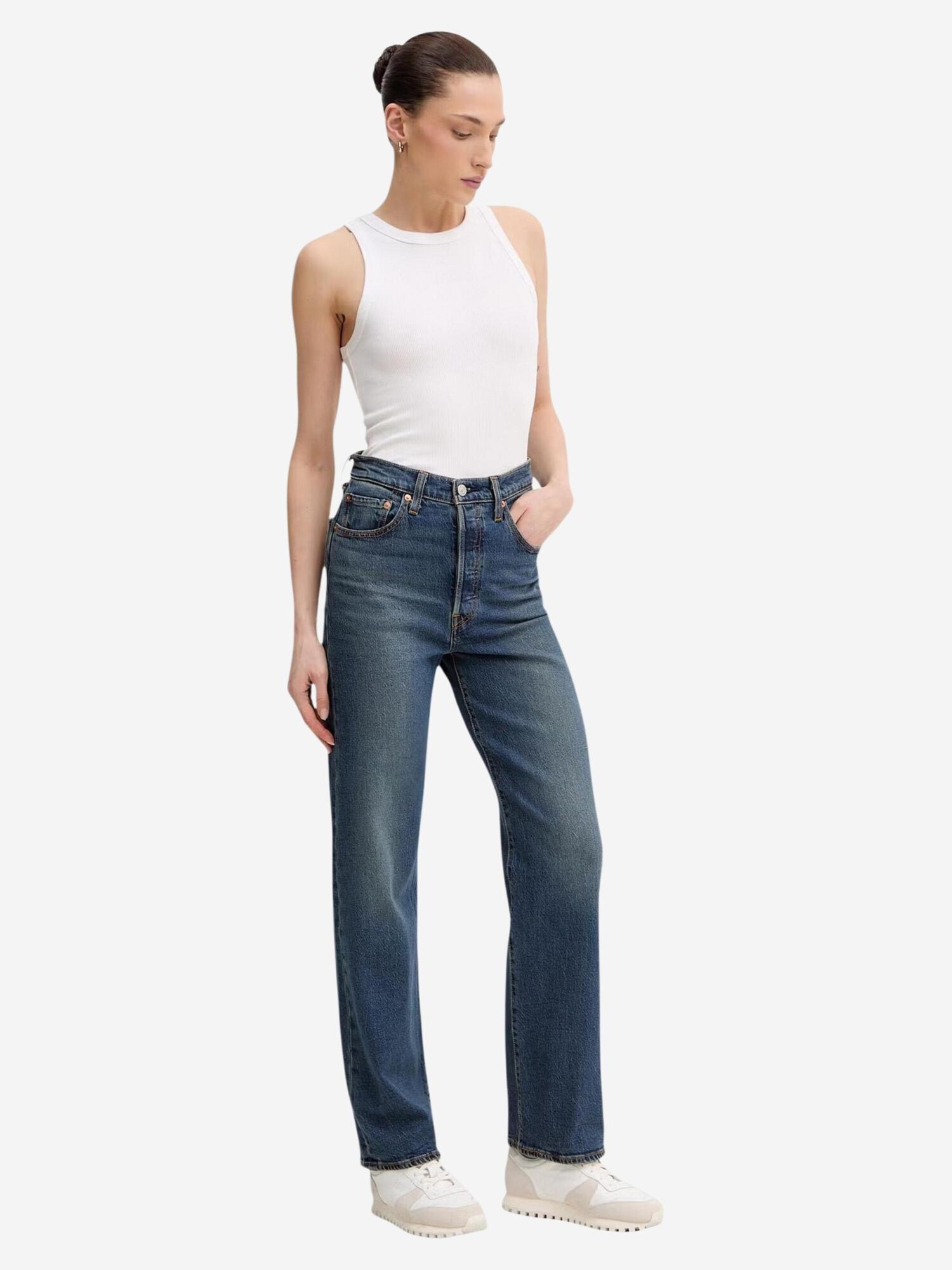 LEVI'S ® Vaquero 'Ribcage Straight Ankle'  azul oscuro – imagen 8