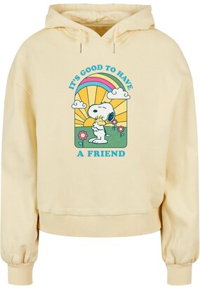 Merchcode Sweatshirt ‘Peanuts – It’s Good To Have A Friend’ Blauw / Lichtgeel / Groen / Wit