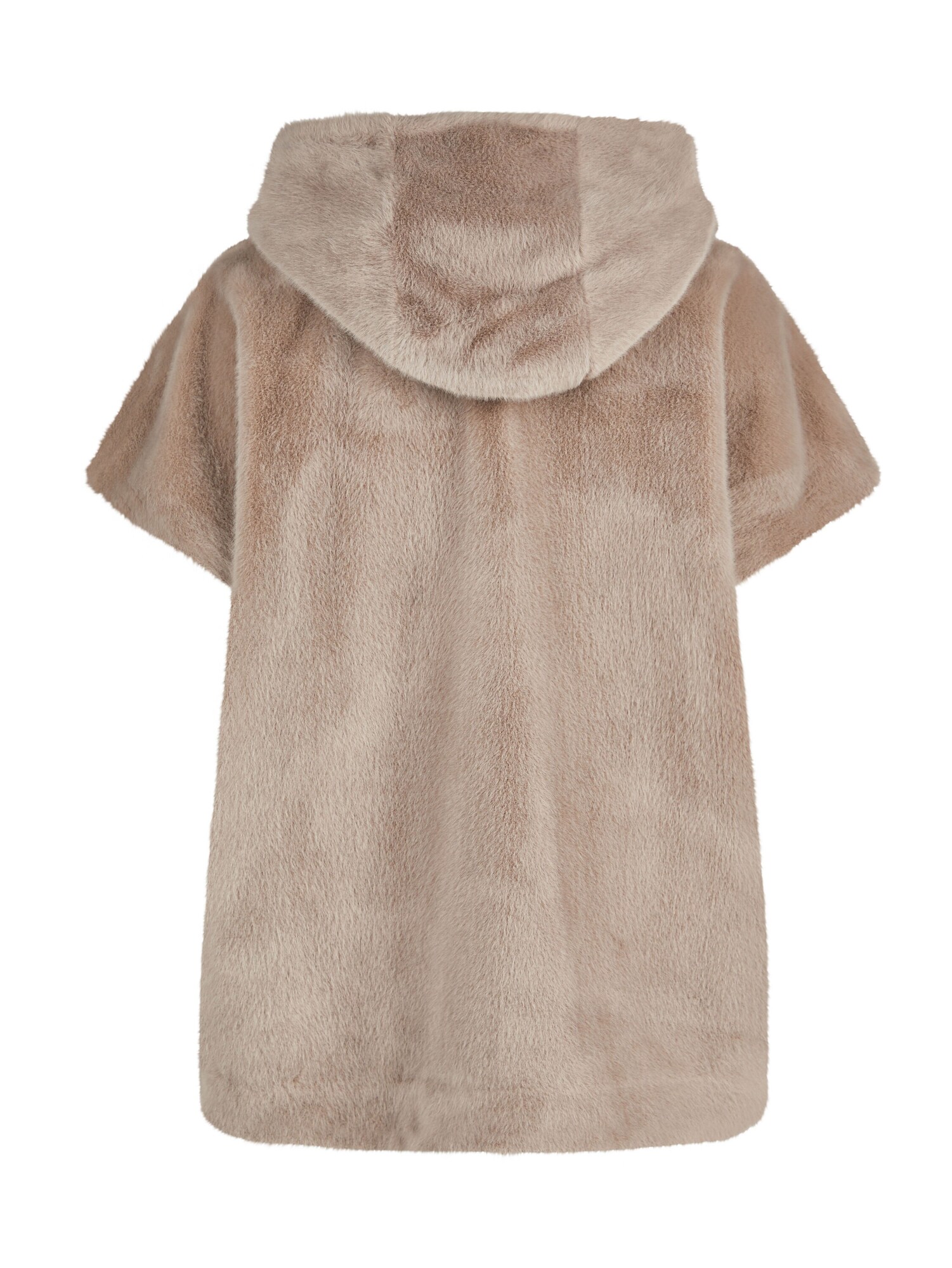 Thumbnail - White Label Poncho-Weste mit angeschnittener Kapuze aus Kunstfell, Länge Gr. 38 ca. 70 cm